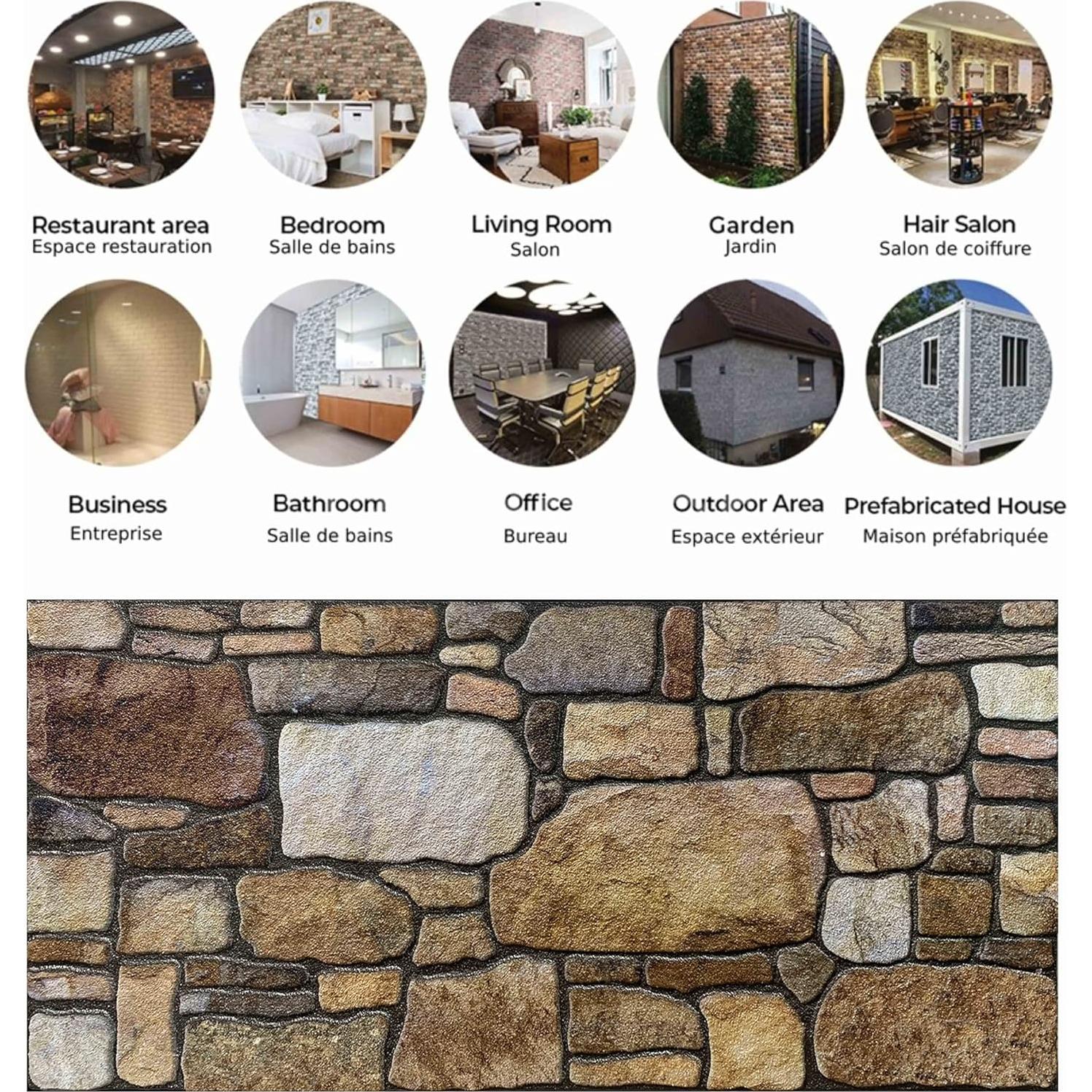 Paneles de Pared 3D Dundee Deco - Muestra 25.4x25.4 cm Piedra Beige