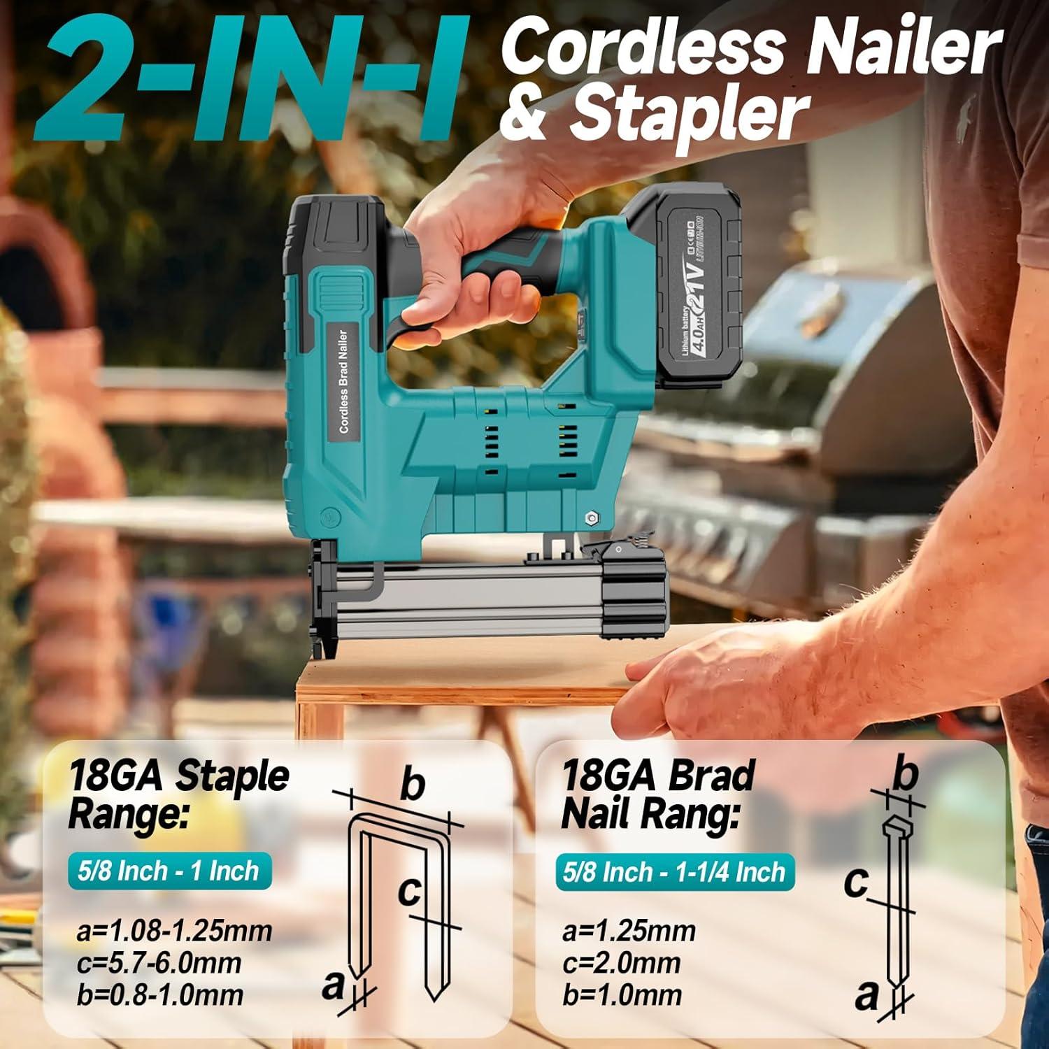 Clavadora Inalámbrica CAMXTOOL 18 Calibre 2 en 1 con Baterías