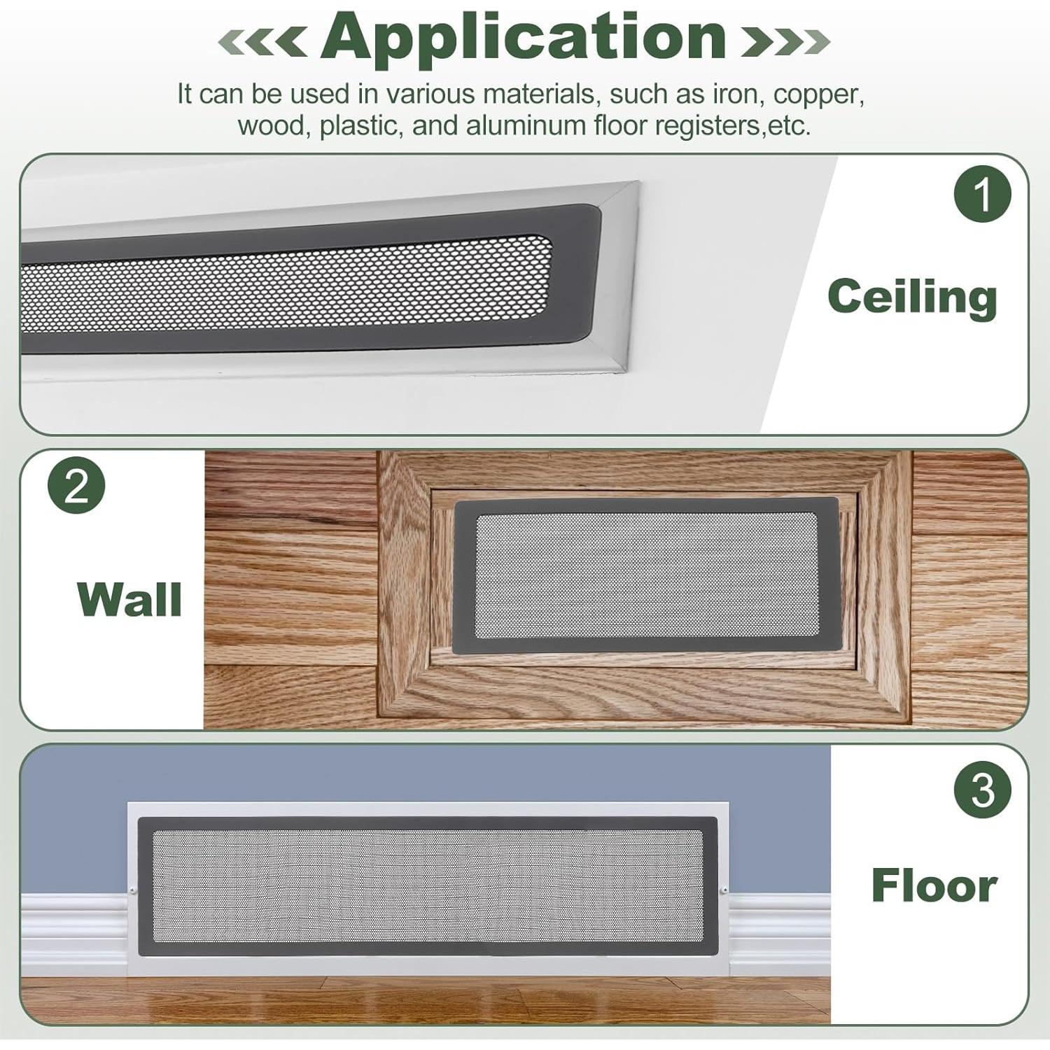Cubiertas Magnéticas para Ventilación de Piso YOKIVE 4 Pcs PVC 25.4x5.1cm
