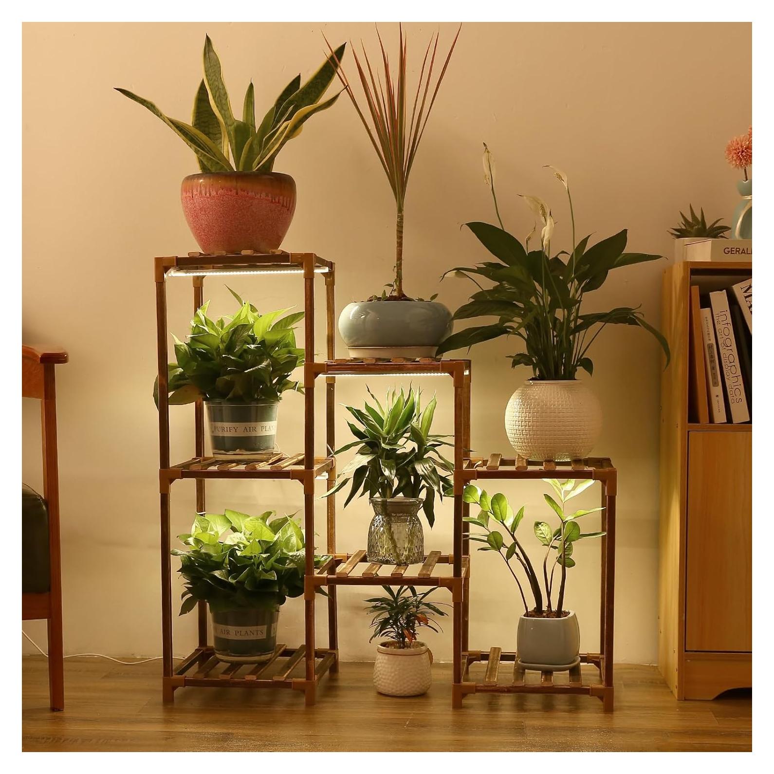 Soporte para Plantas con Luz LED Espectro Completo 7 Niveles