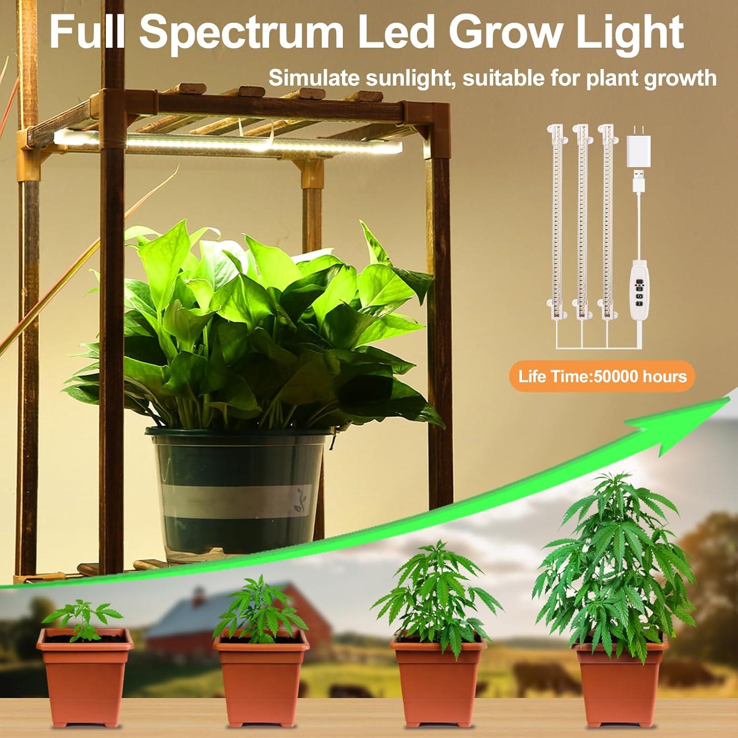 Soporte para Plantas con Luz LED Espectro Completo 7 Niveles