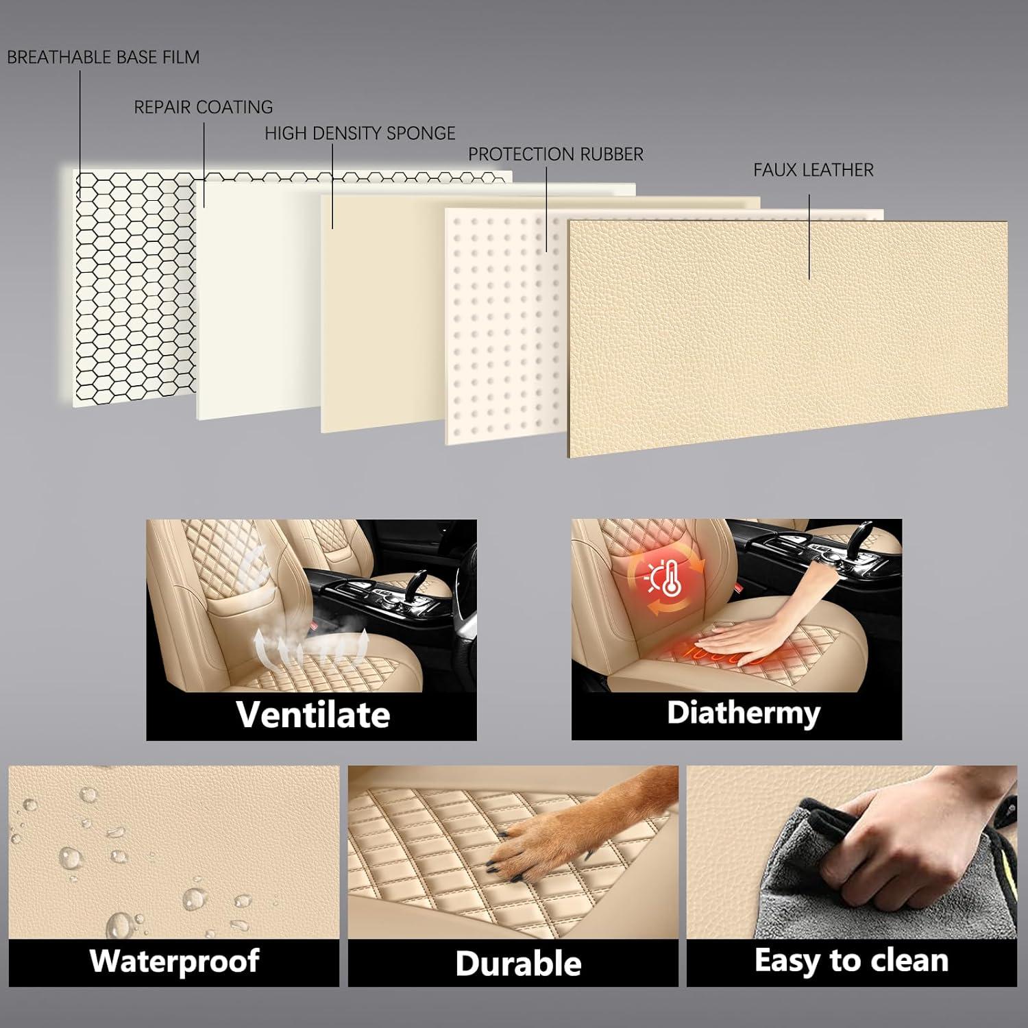 Cubiertas de Asiento de Coche NS YOLO Beige DL01 Impermeables