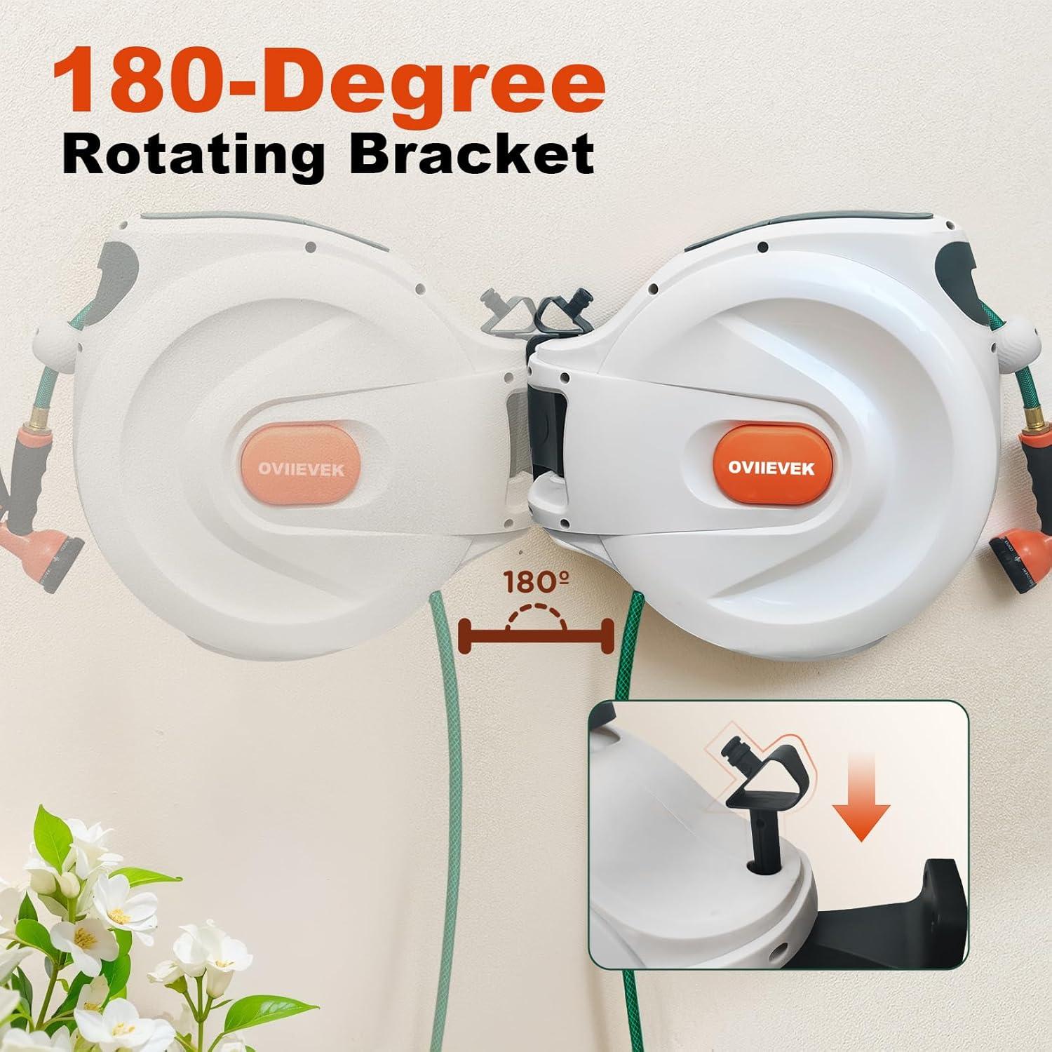 Carrete de Manguera Retráctil 19.81 m OVIIEVEK Montaje Pared