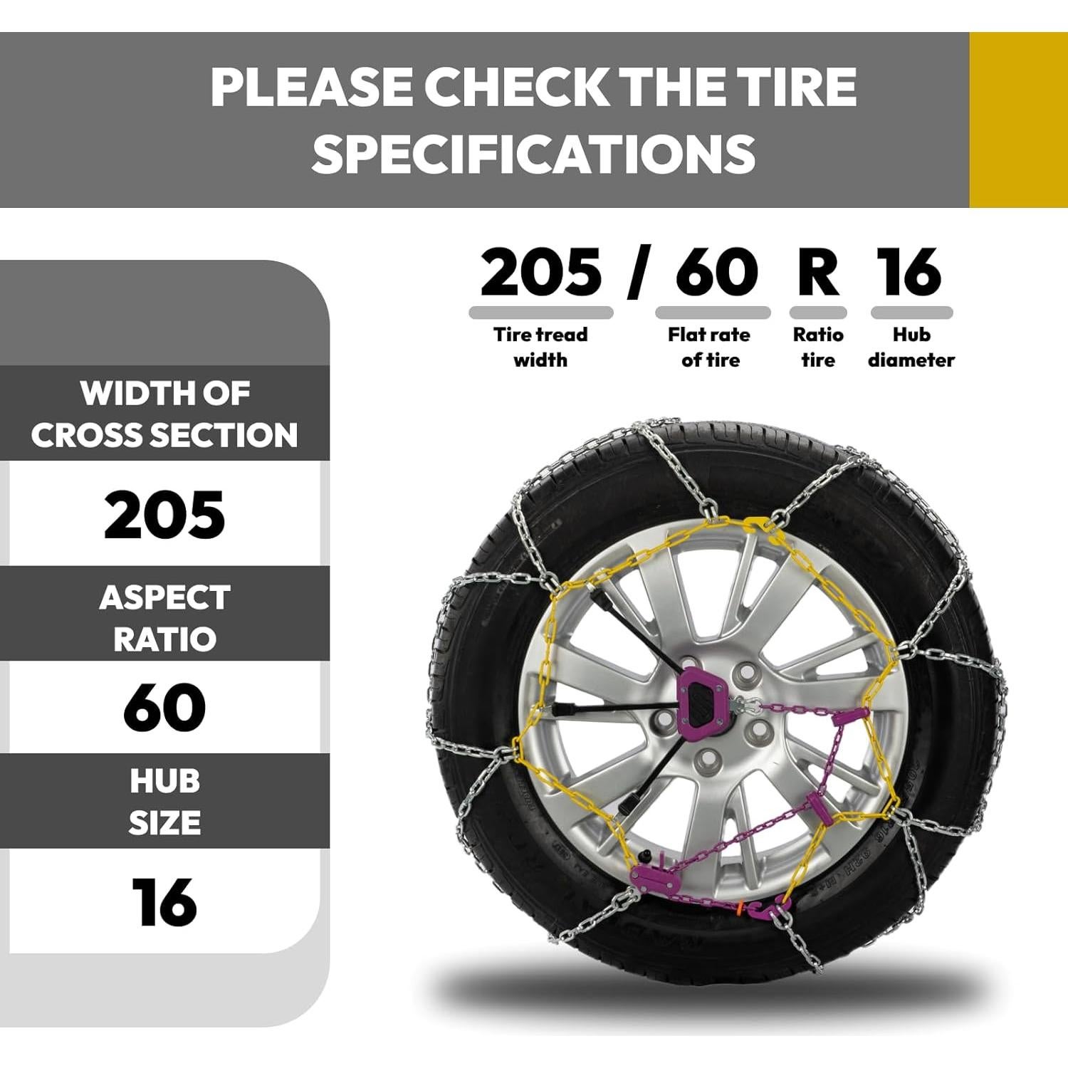 Cadenas de Nieve SNOCATENA SP1540A para Neumáticos 180-235mm