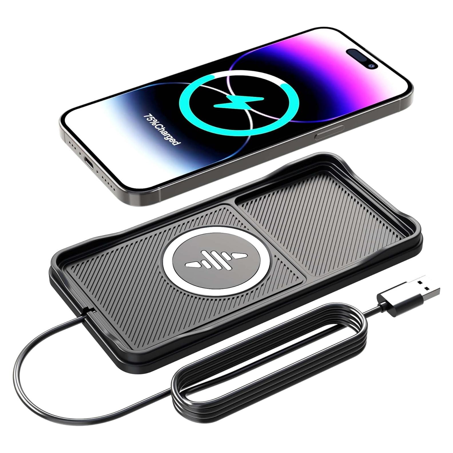 Cargador Inalámbrico Rápido 15W para Auto LANSEMKU Negro