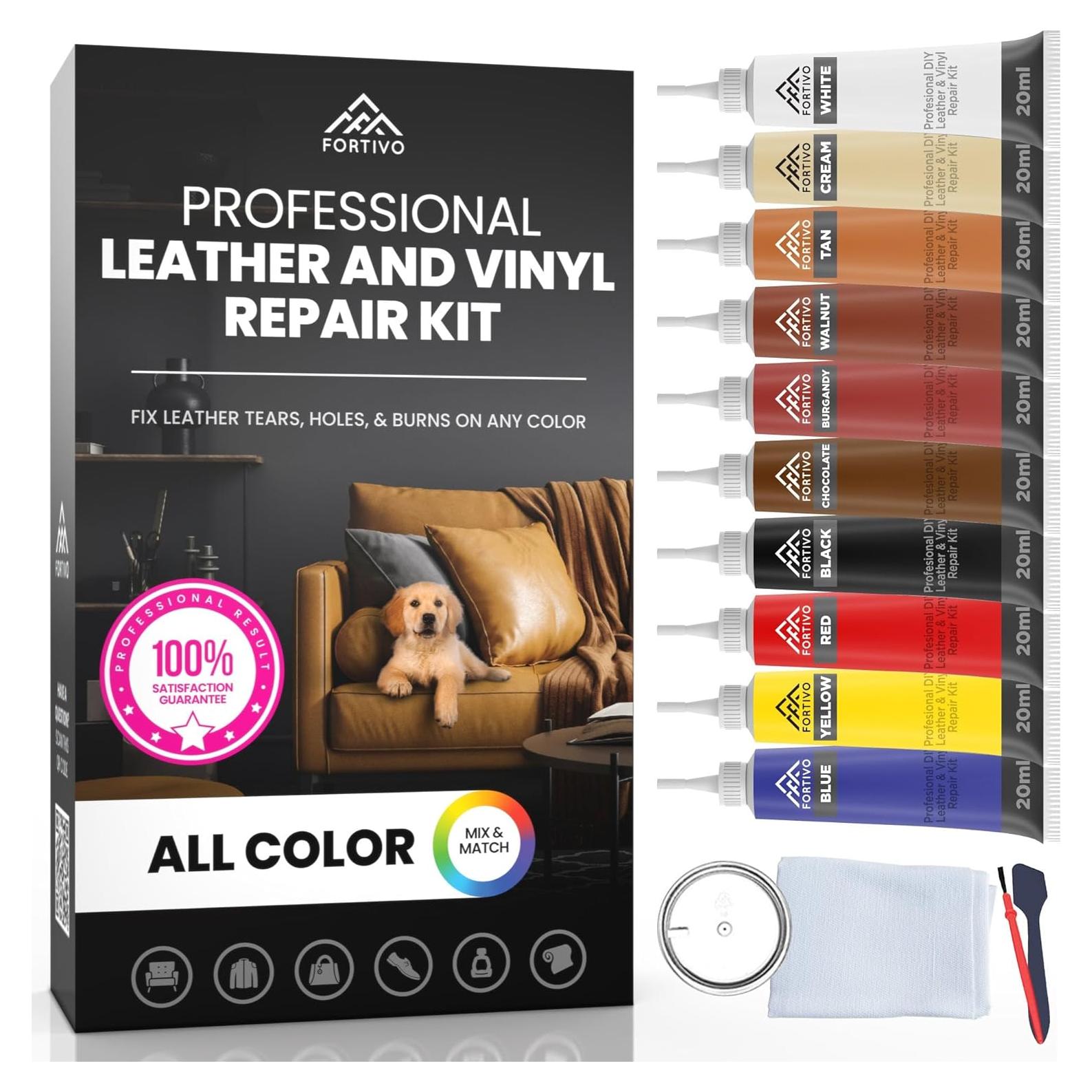 Kit de Reparación de Cuero y Vinilo FORTIVO - 288g, Todo en Uno