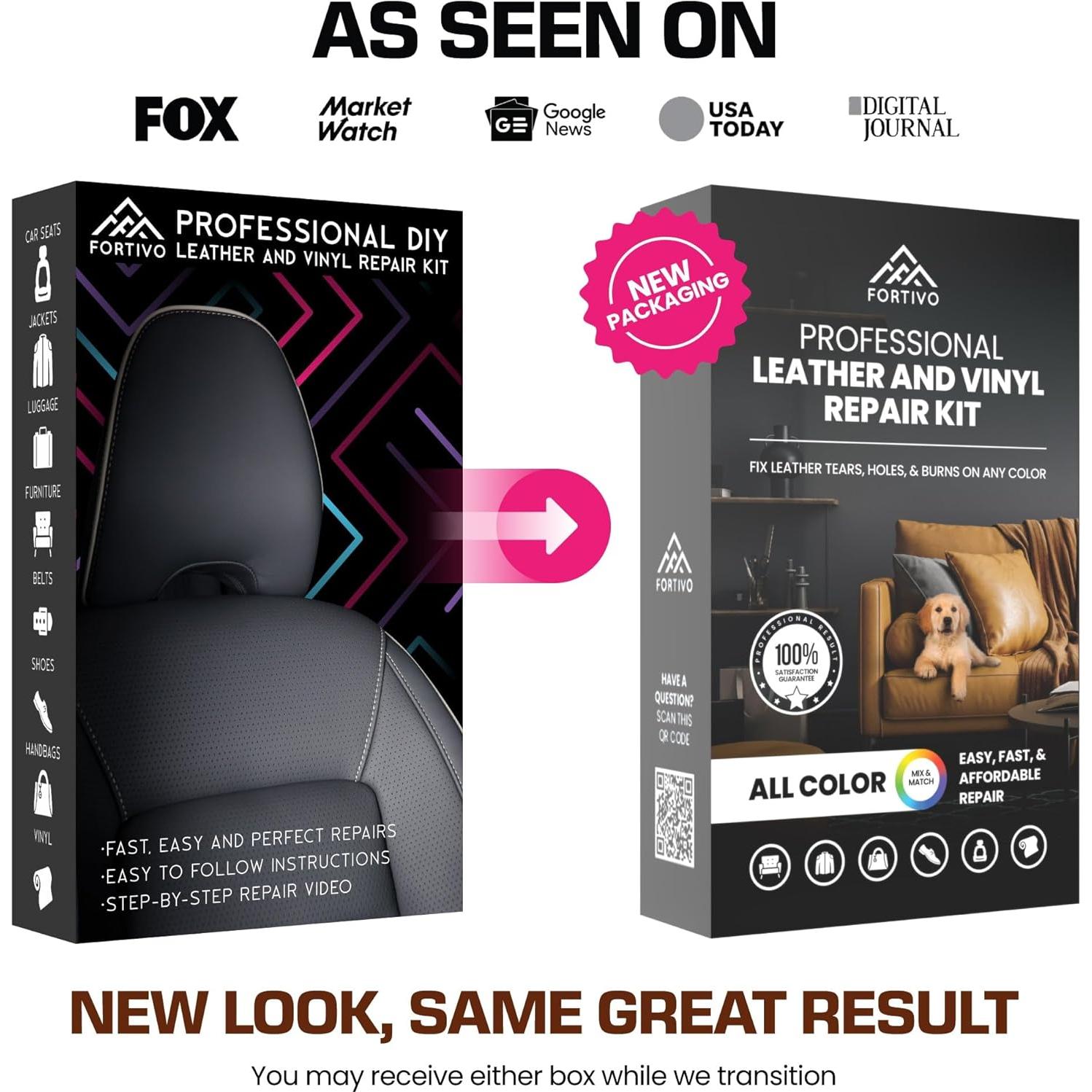 Kit de Reparación de Cuero y Vinilo FORTIVO - 288g, Todo en Uno