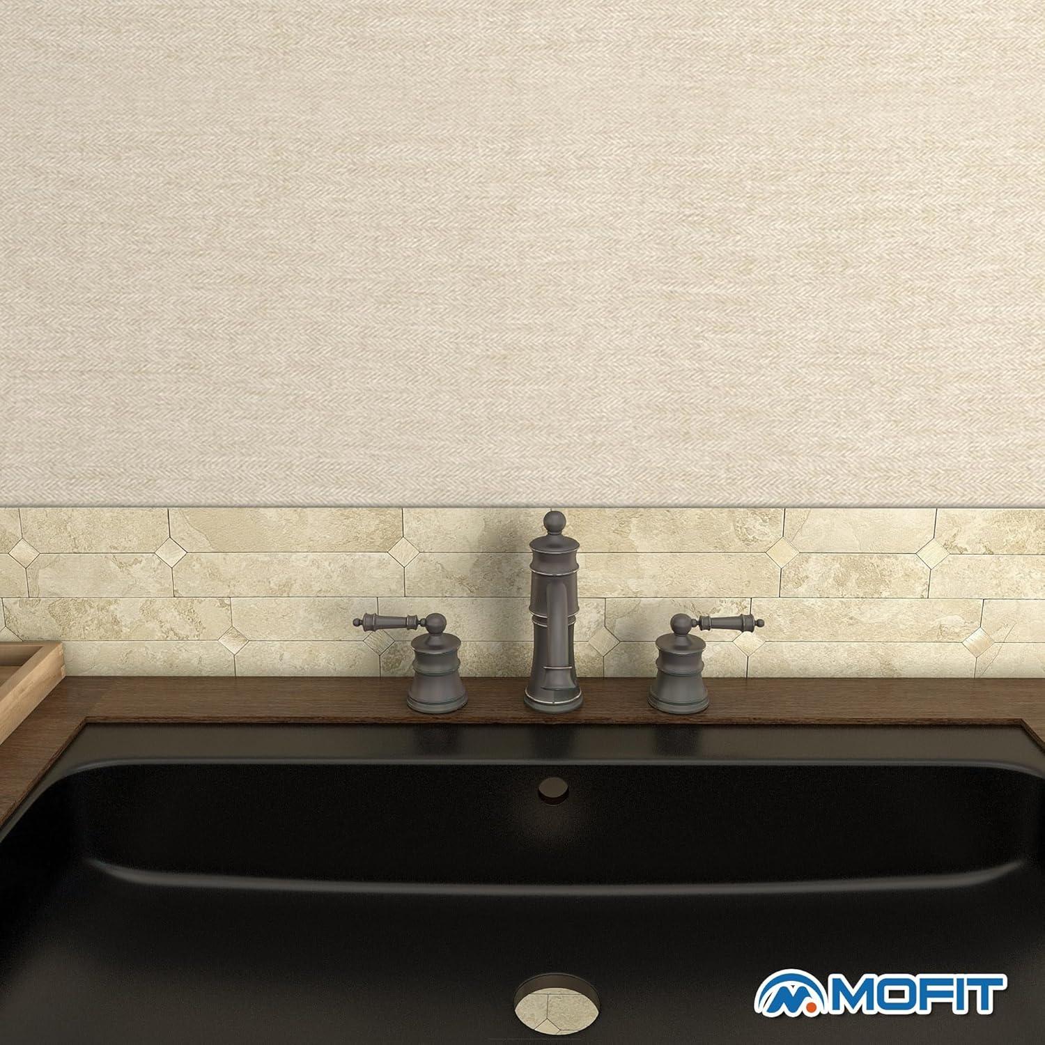 Azulejos Autoadhesivos M MOFIT 5 Hojas Beige Dorado 3D
