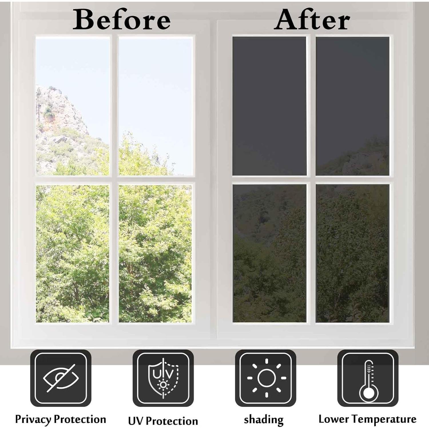 Película de Privacidad para Ventanas Ohmywor 40x200 cm Negra