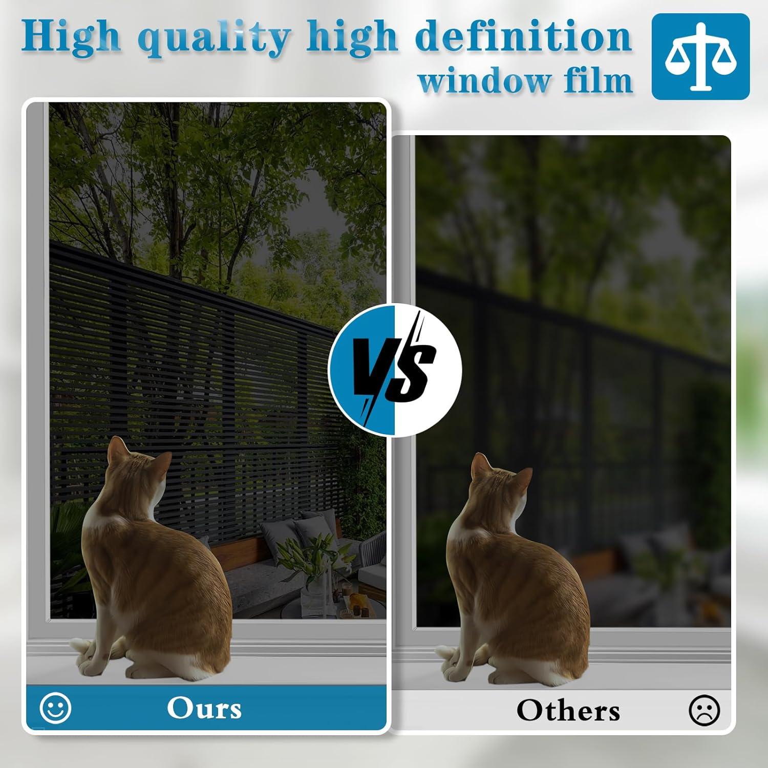 Película de Privacidad para Ventanas Ohmywor 40x200 cm Negra