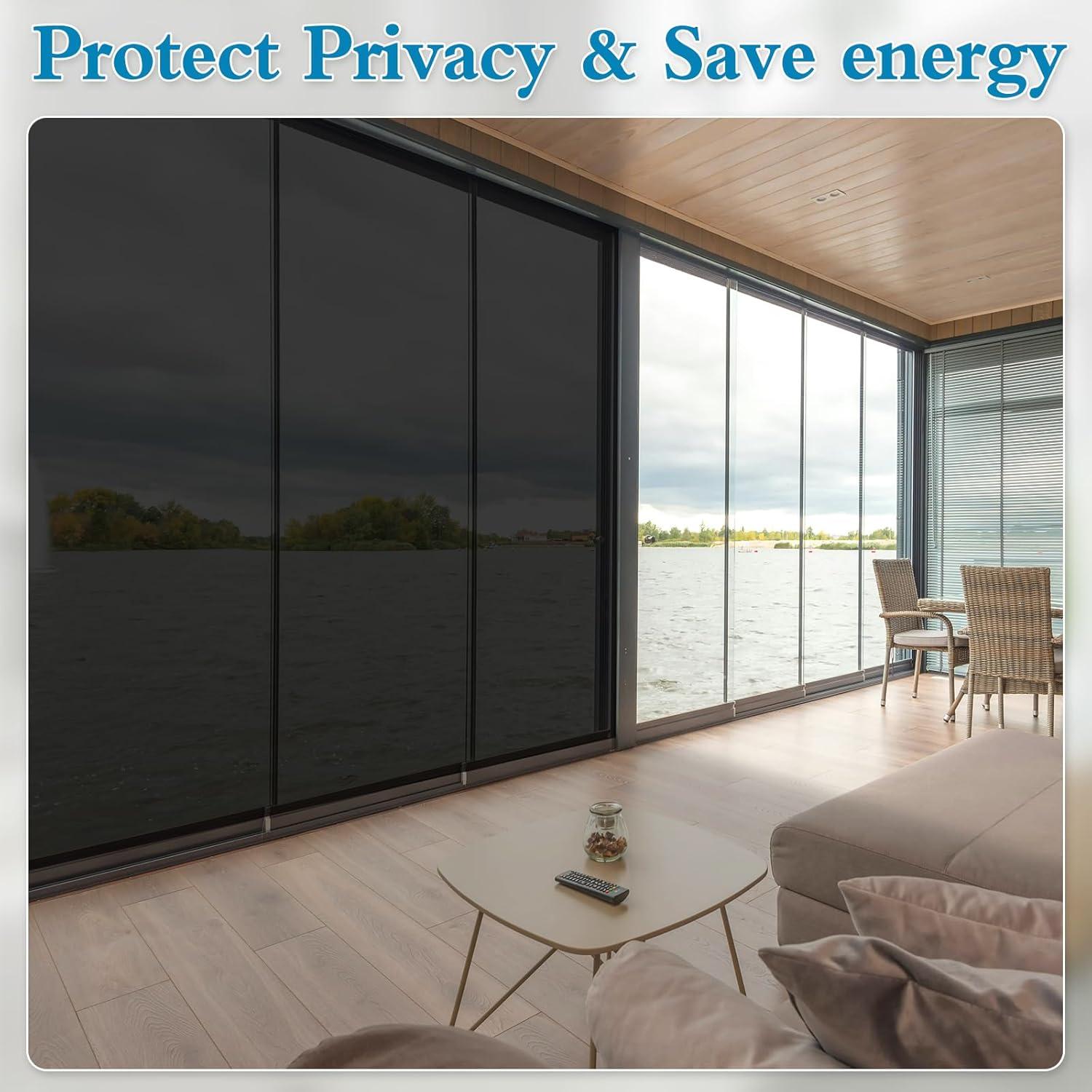 Película de Privacidad para Ventanas Ohmywor 40x200 cm Negra