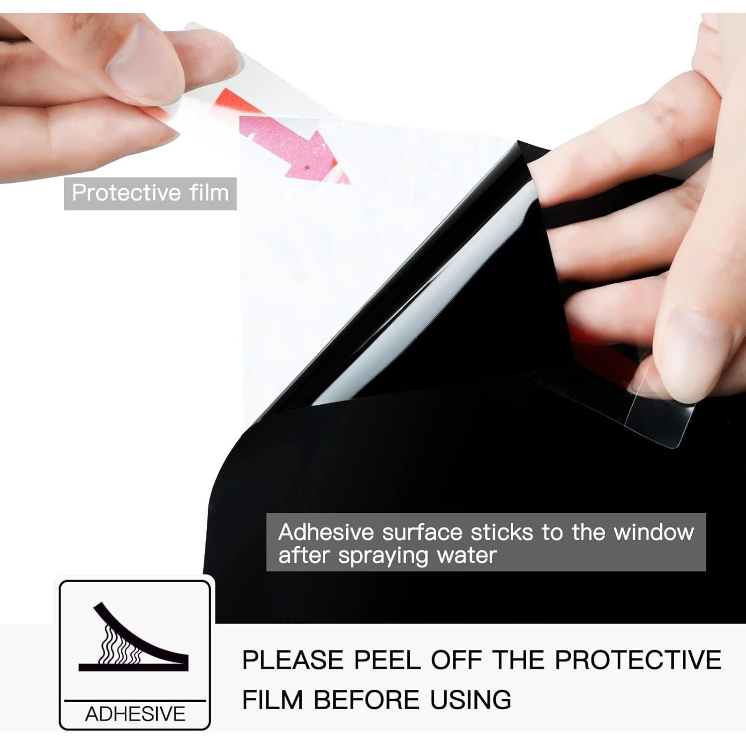 Película de Privacidad para Ventanas Ohmywor 40x200 cm Negra