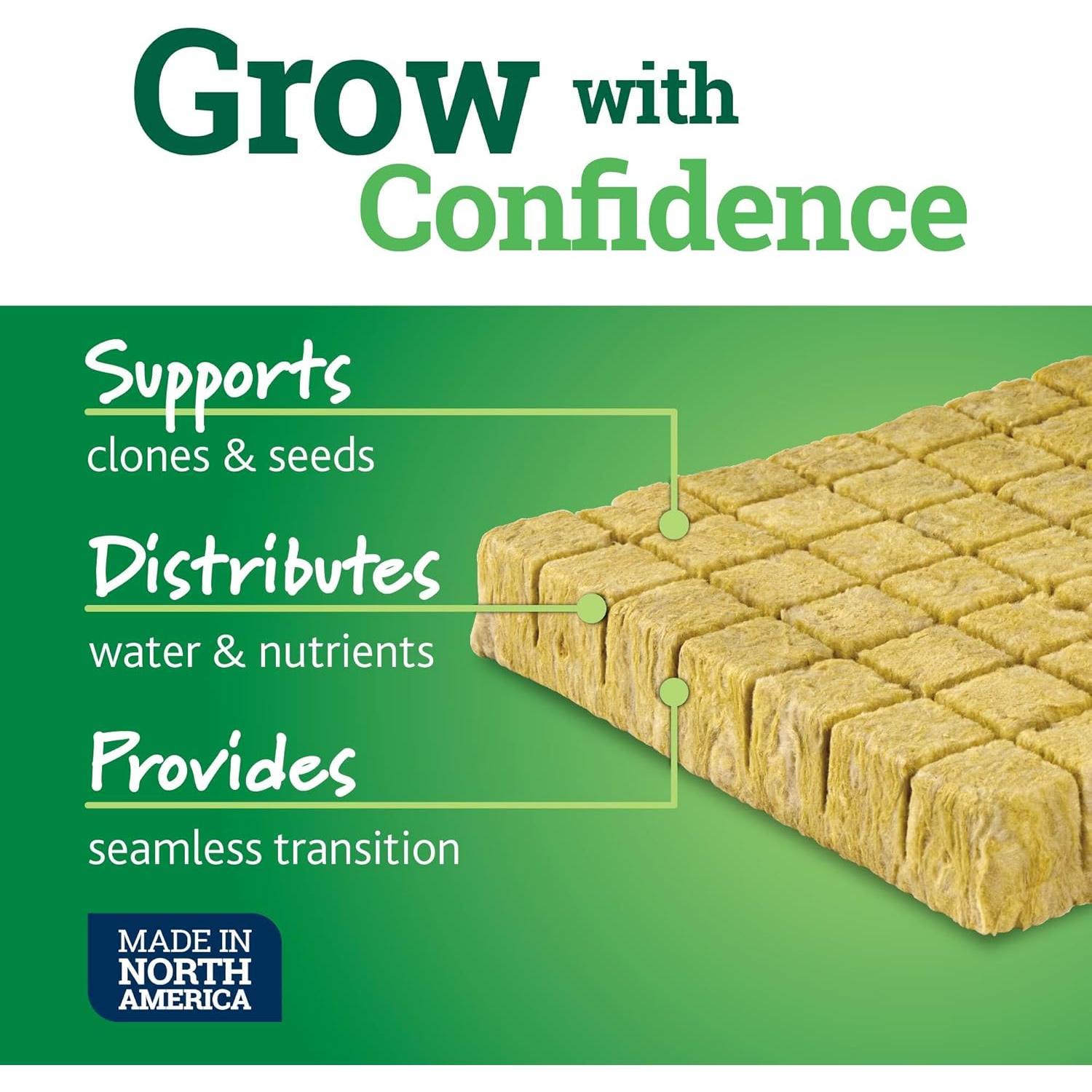 Hoja de Crecimiento Inicial VidaWool Grow 98 Tapones Hidropónicos