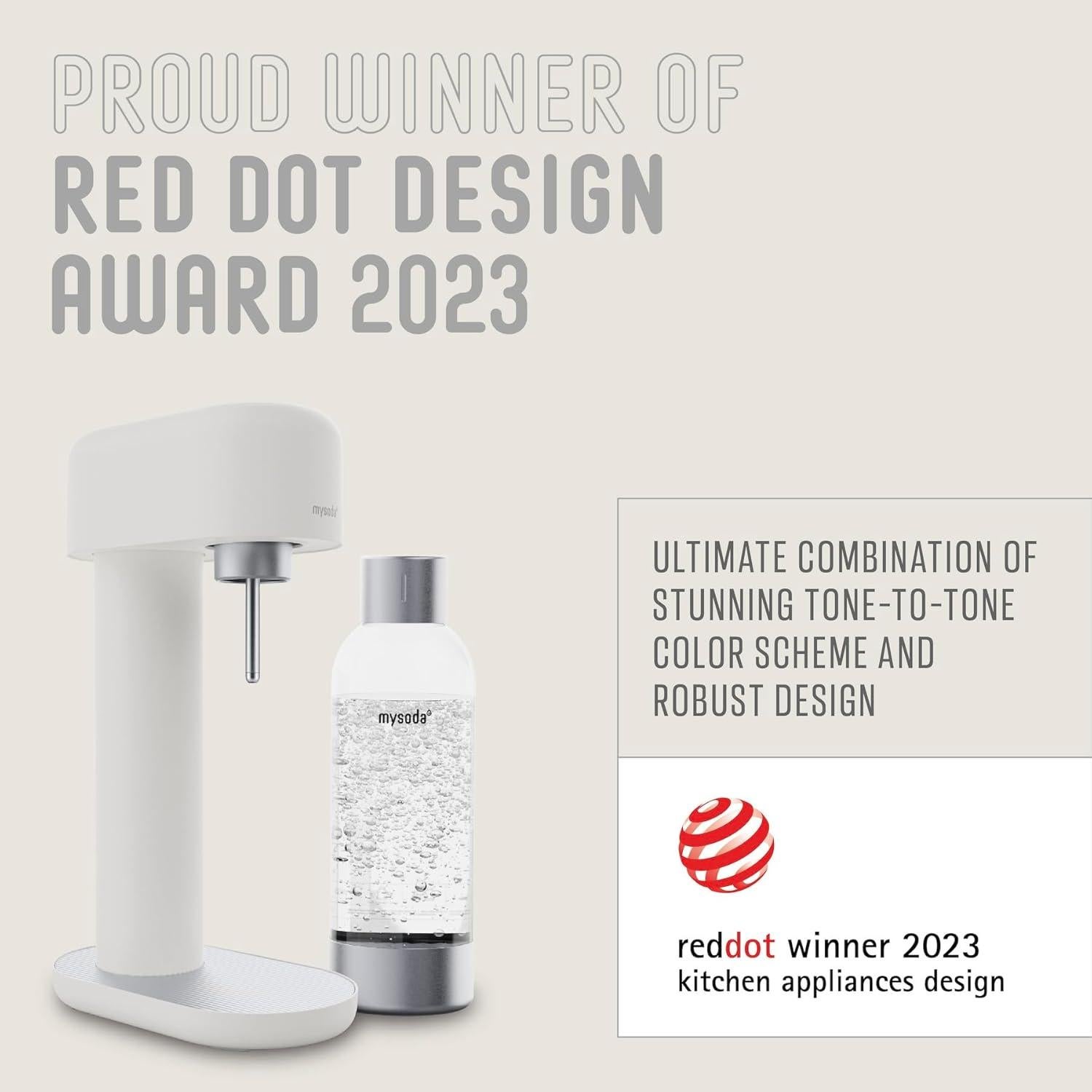 Mysoda Ruby 2 Máquina de Agua Espumosa 1L Blanca Silenciosa