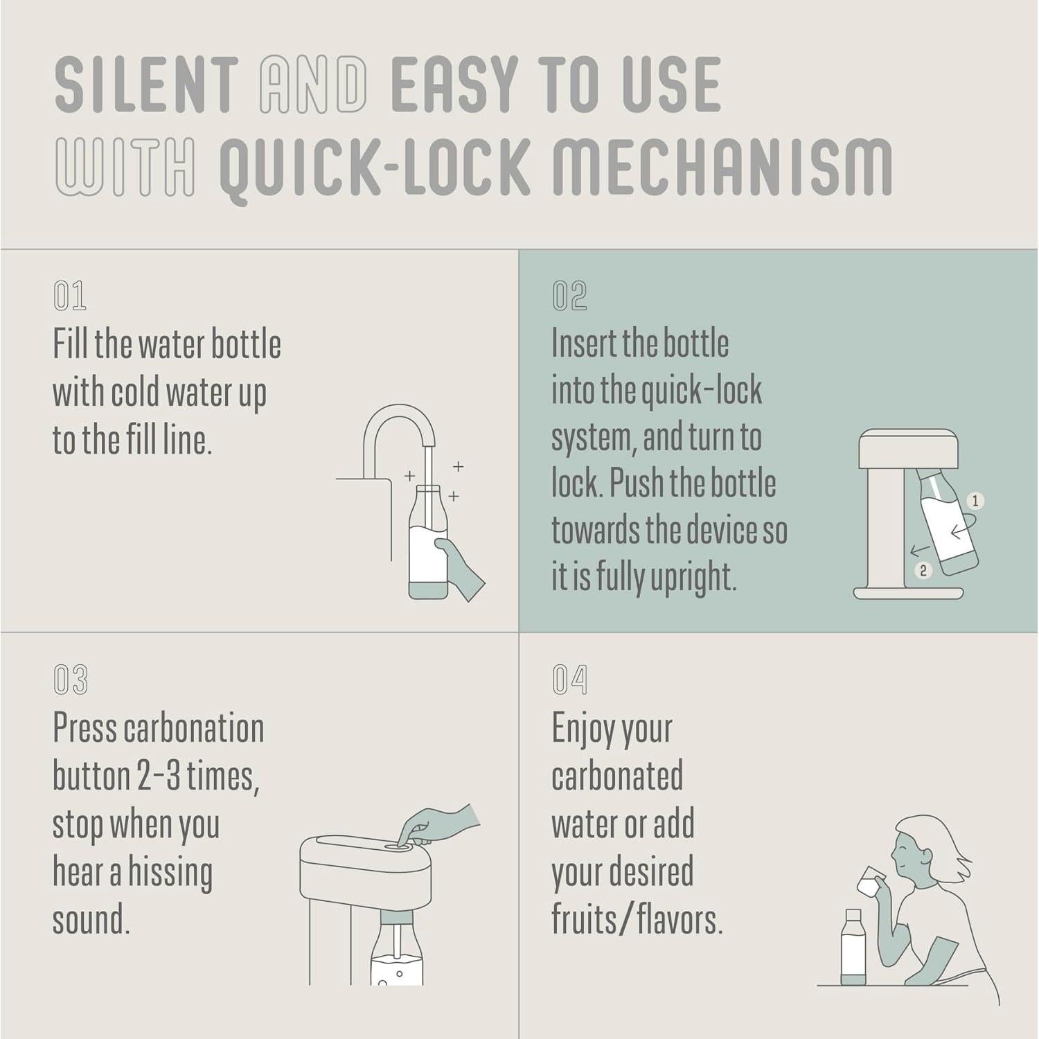 Mysoda Ruby 2 Máquina de Agua Espumosa 1L Blanca Silenciosa