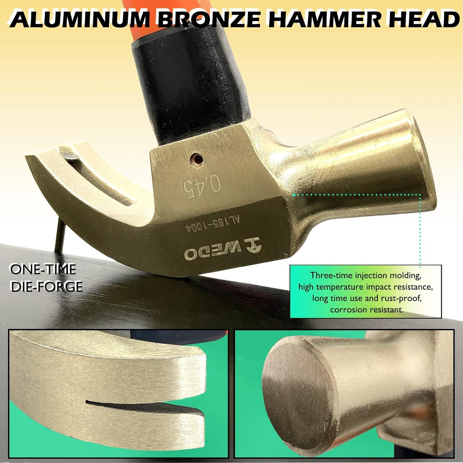 Martillo de Garra No Chispeante WEDO 0.23kg 280mm Bronce de Aluminio