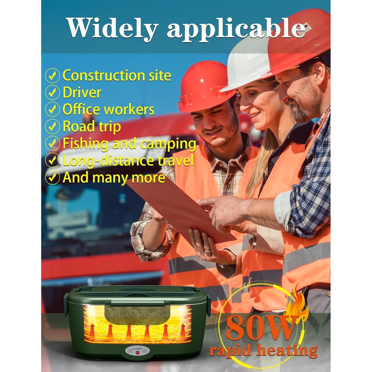 Lonchera Eléctrica Azevix 80W 1.5L Acero Inoxidable Verde