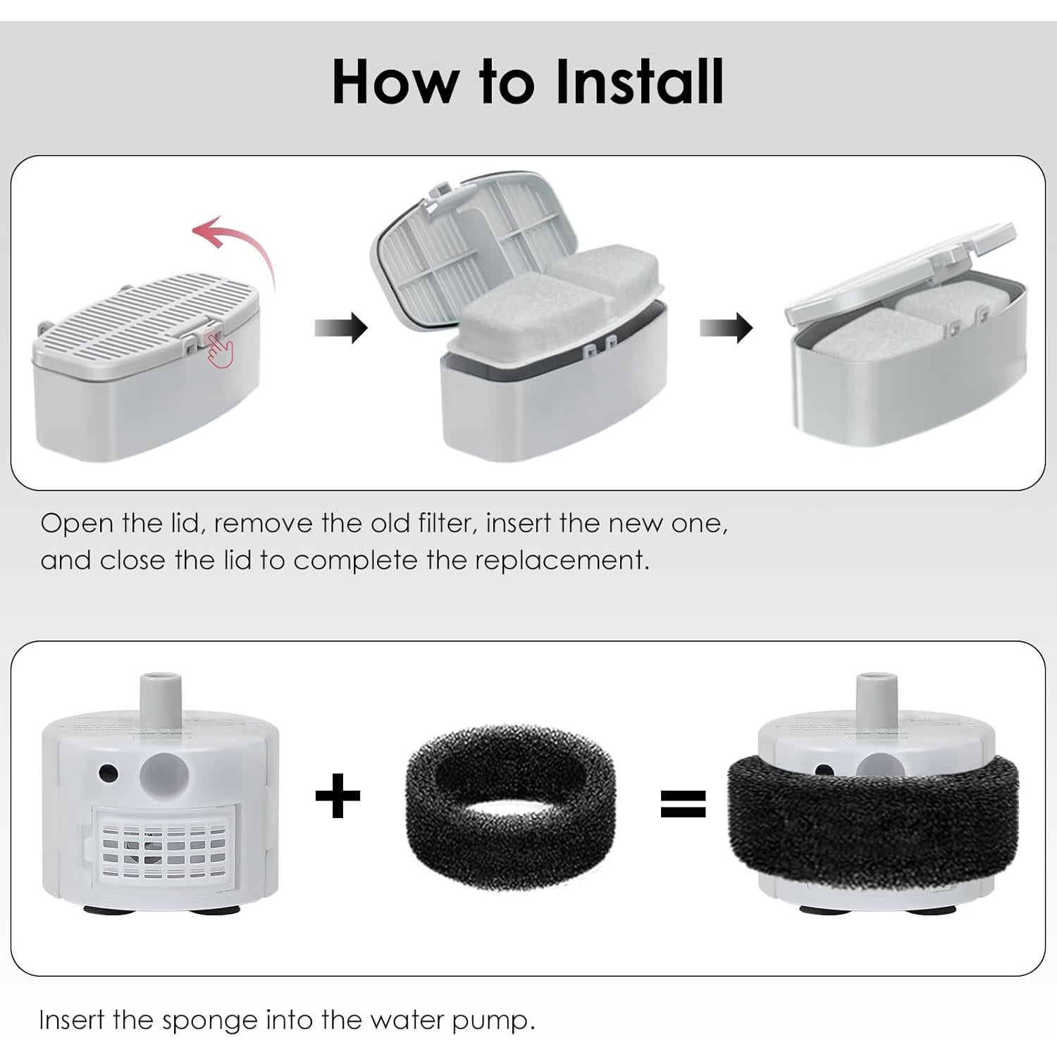 Filtros de Agua para Mascotas ROCK BEARD 20 Pcs 3.2L y 7L