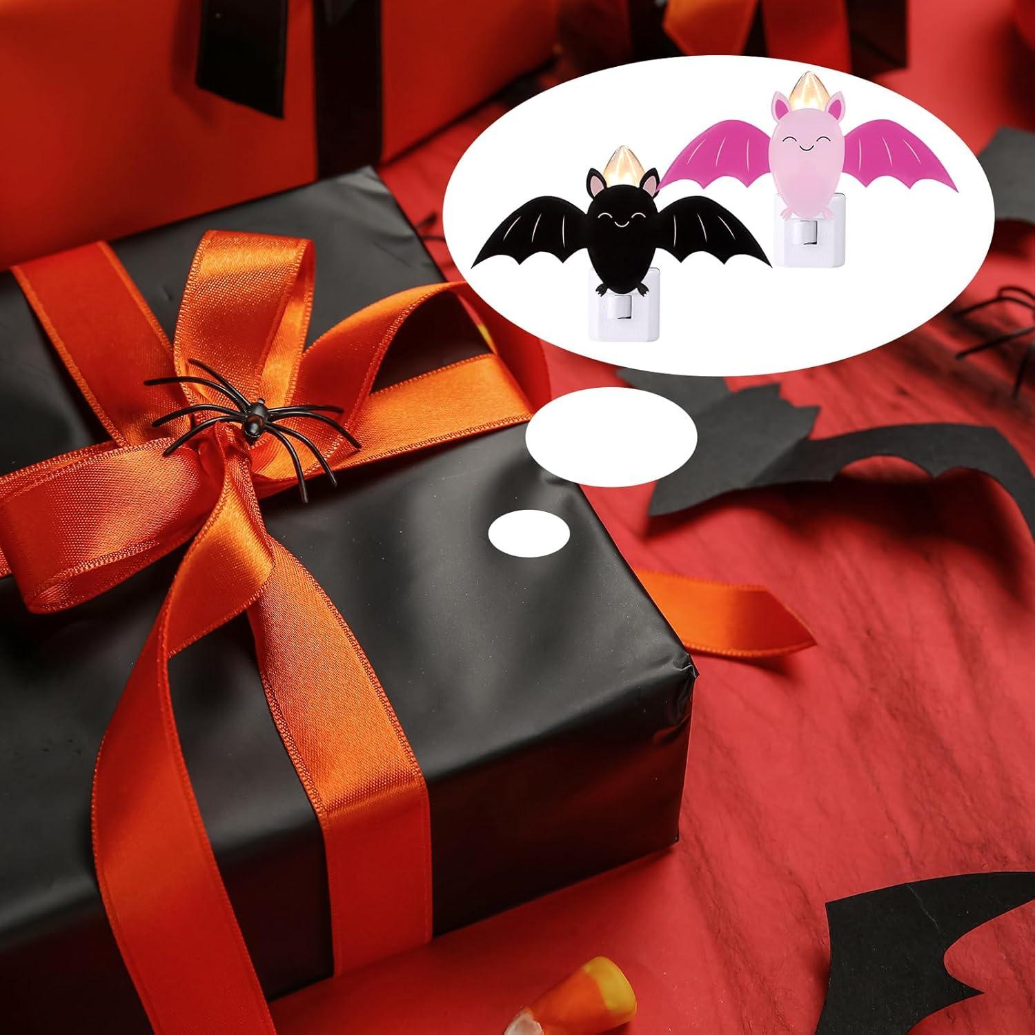 Paquete de 2 luces nocturnas LED murciélago Halloween Grinsvalley