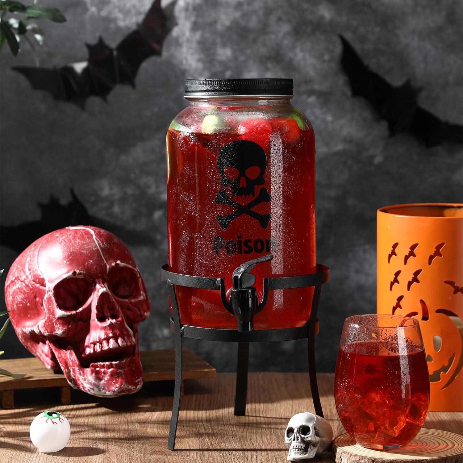 Dispensador de Bebidas de Vidrio 3.785L FillTouch Halloween Negro