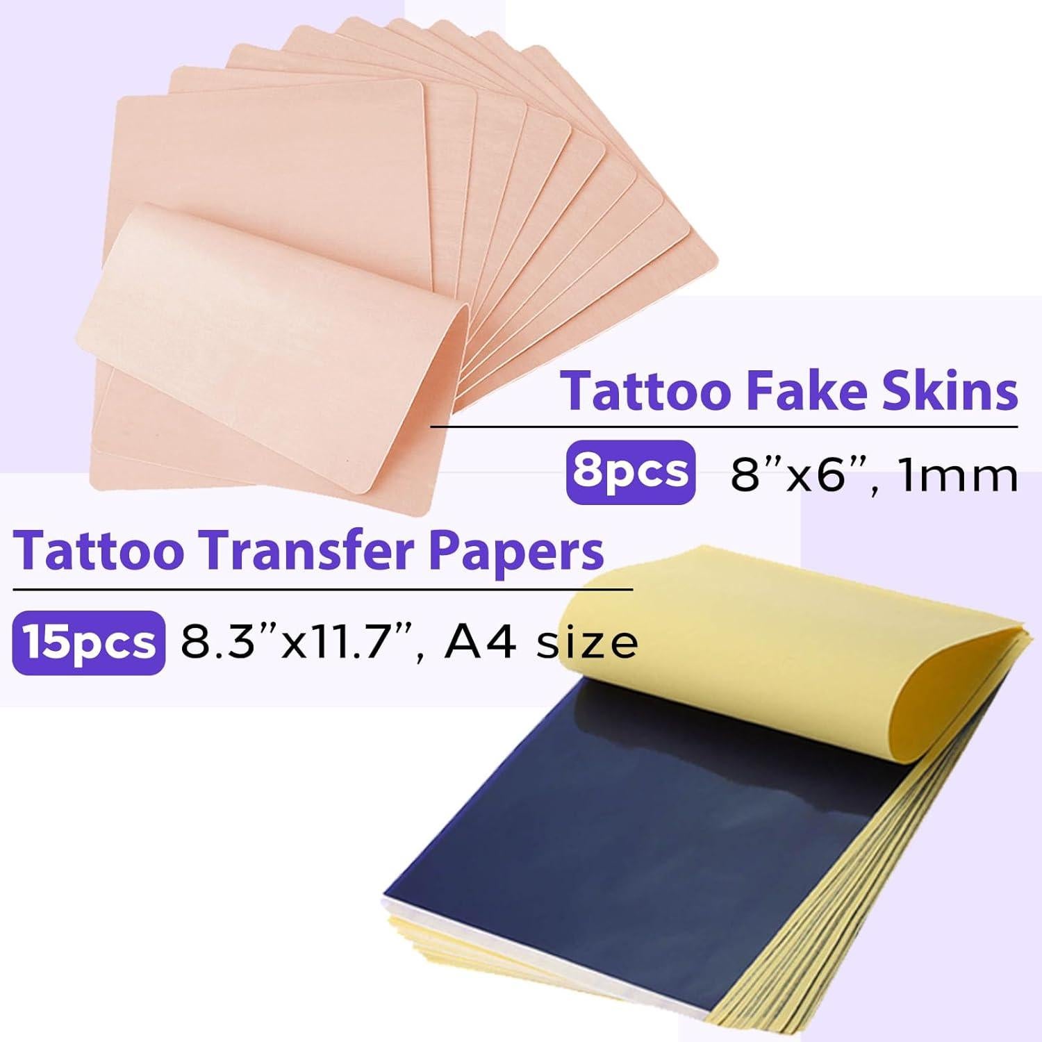 Kit de Práctica de Tatuaje Usiriy 23 Piezas con Piel y Papel