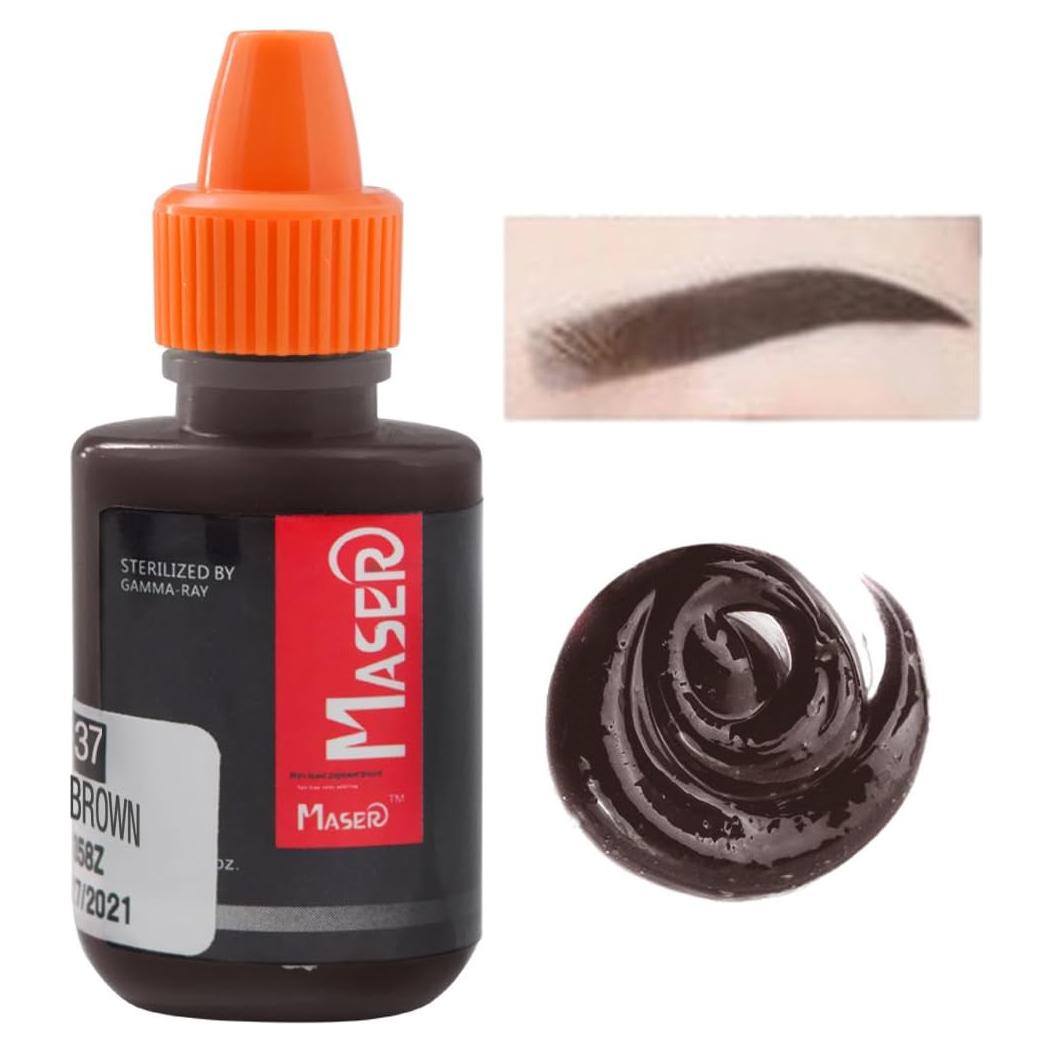 Tinta de Pigmento para Microblading 10ml Marrón Negro Orgánica