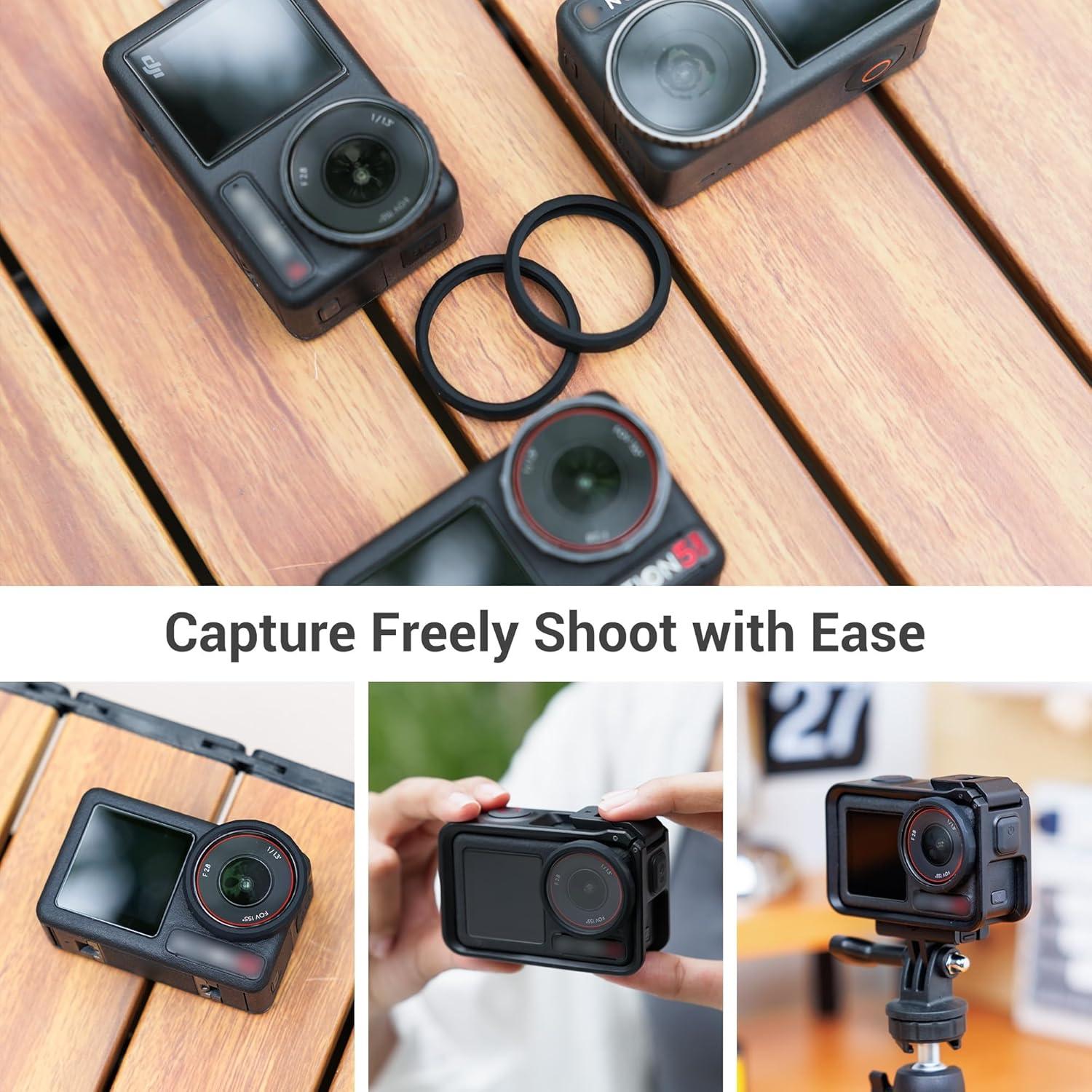 Anillo Protector de Lente de Silicona JJC LRR-AC 2Pcs para DJI Osmo Action