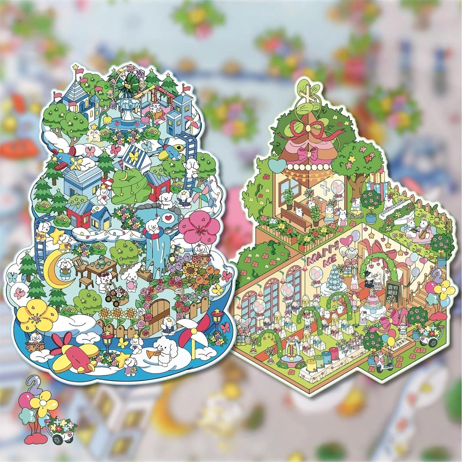 4 Sets Etiquetas 3D DIY Affoto para Manualidades y Decoración