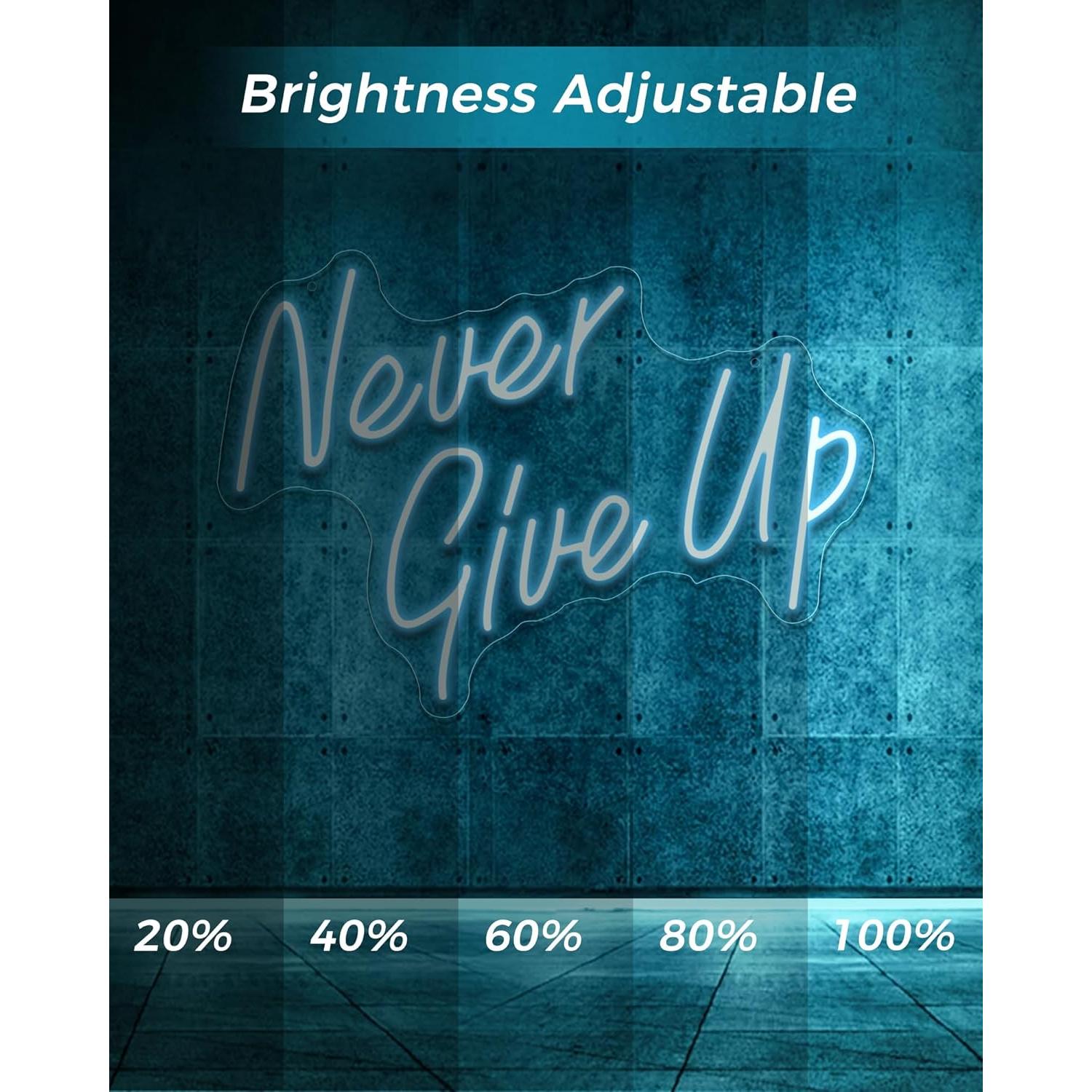 Letrero de Neón NUNCA TE RINDAS YIKBIK USB Ajustable