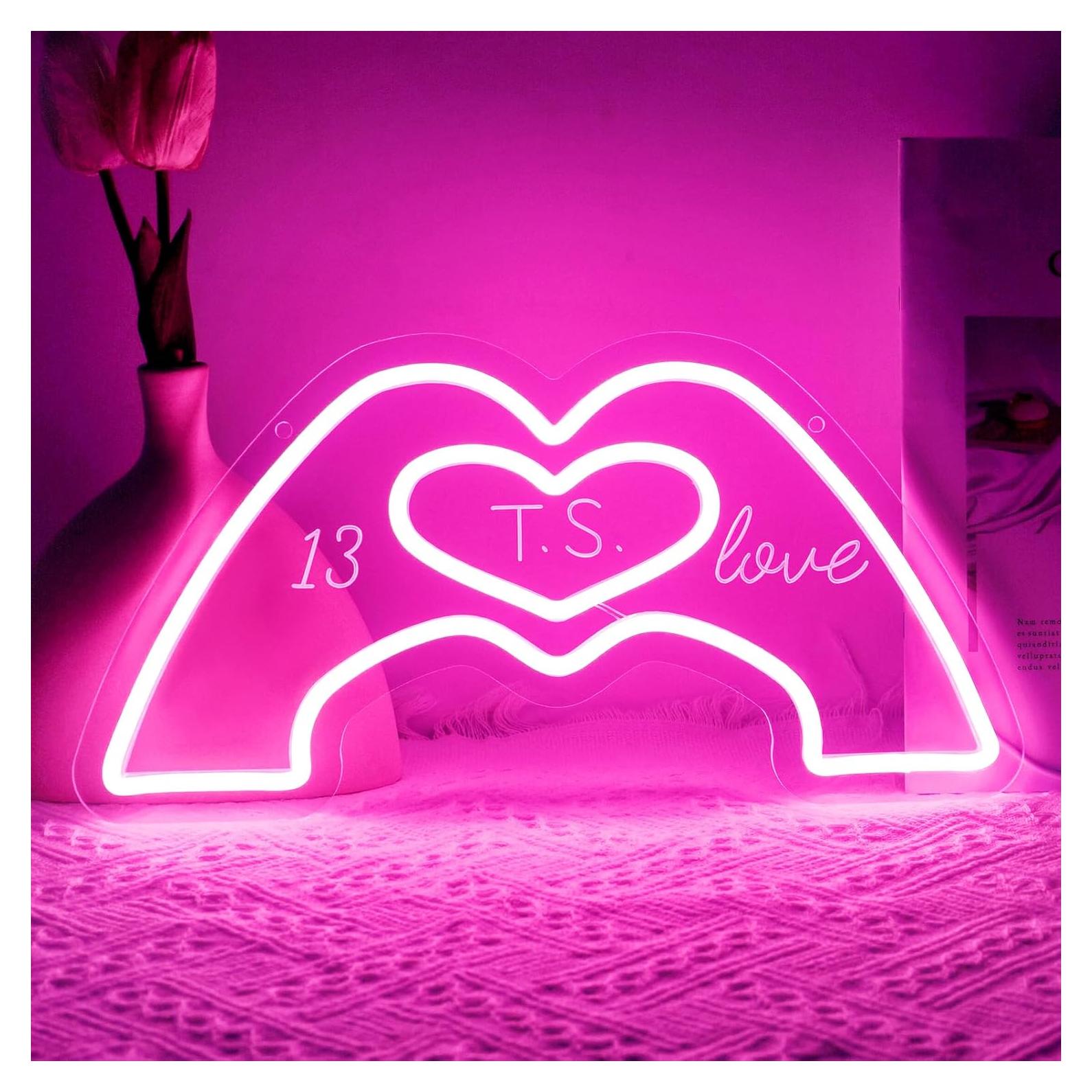 Cartel de Neón Rosa Corazón NeusWonder 39.88 cm LED USB