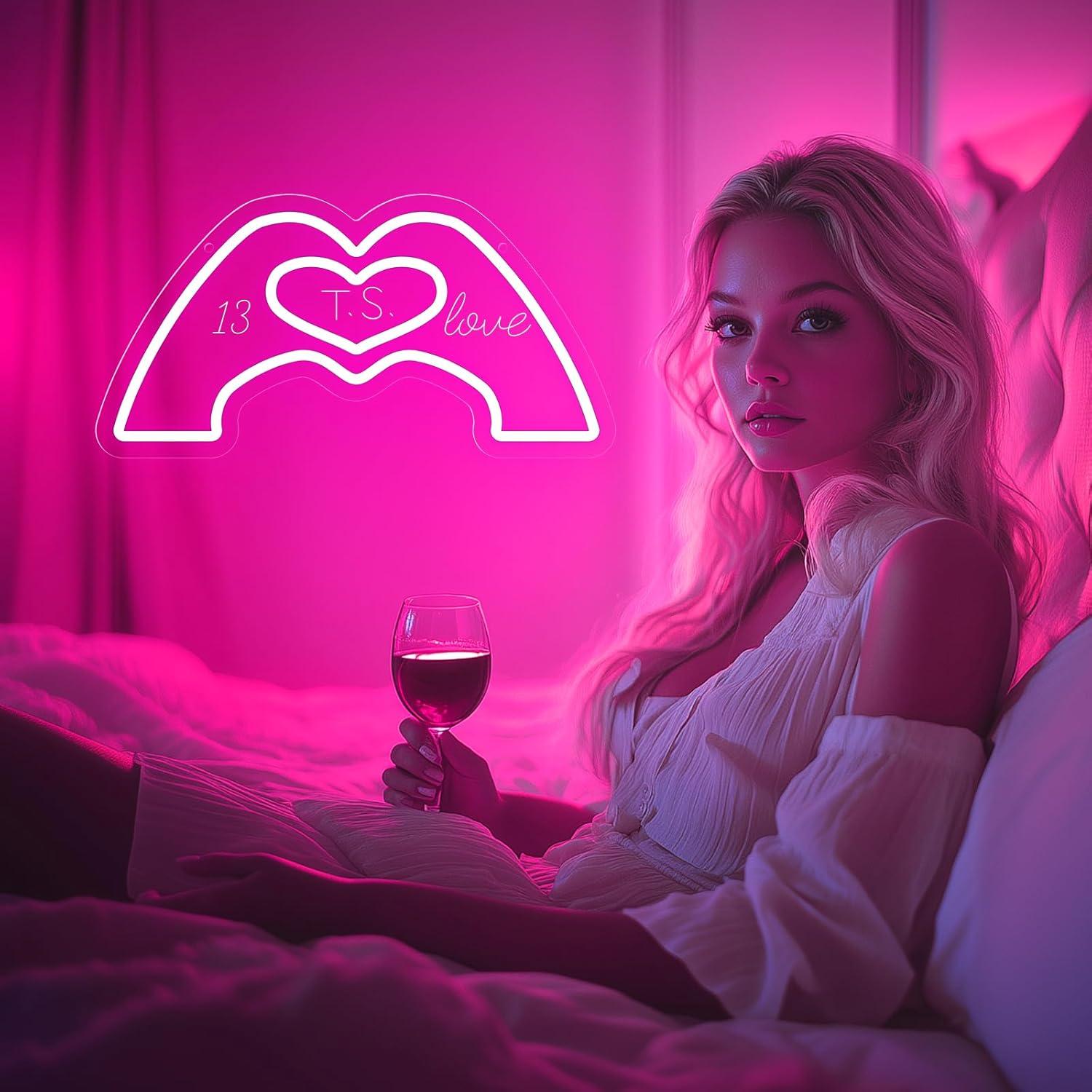 Cartel de Neón Rosa Corazón NeusWonder 39.88 cm LED USB