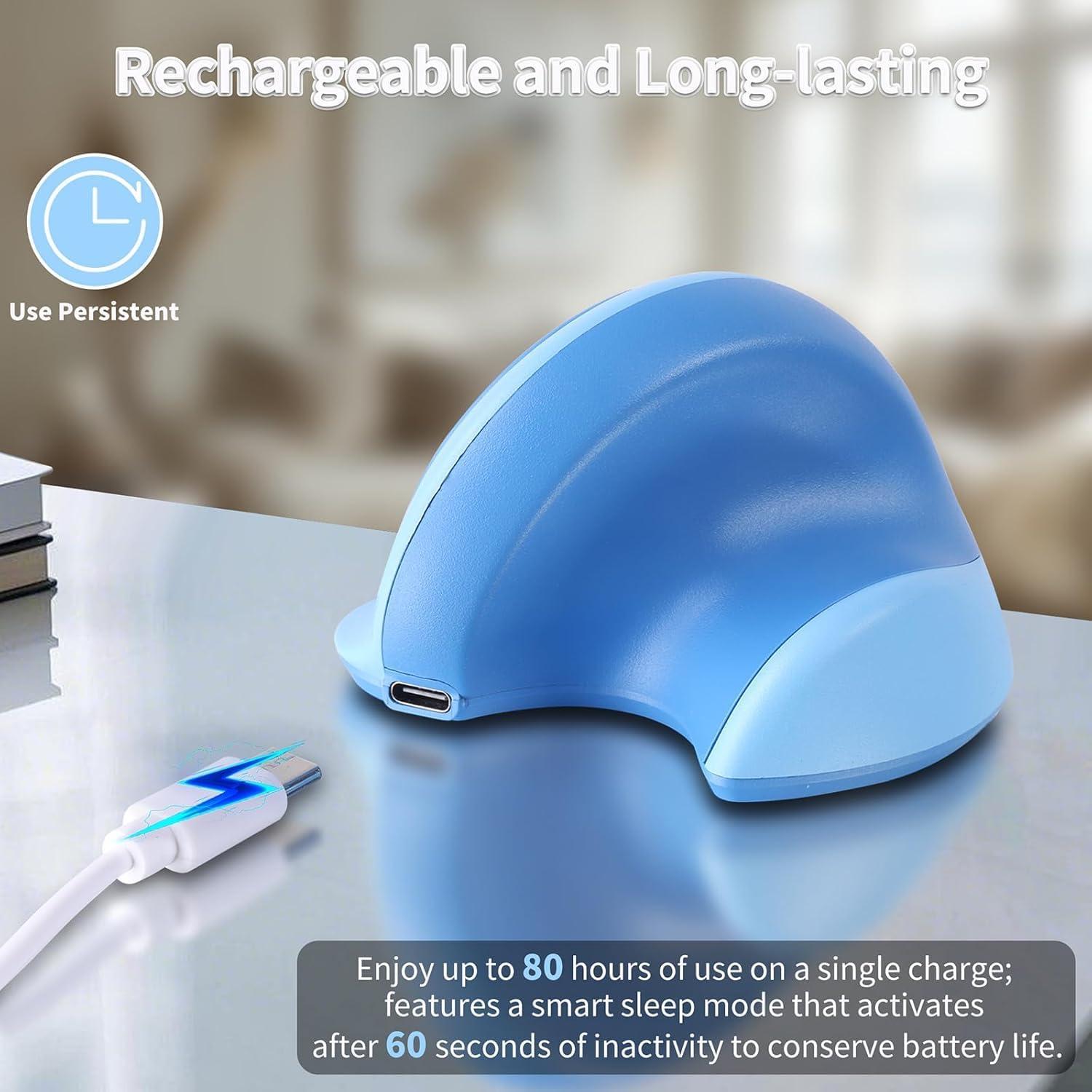 Ratón Vertical Ergonómico KUYHRF Mini Inalámbrico Azul