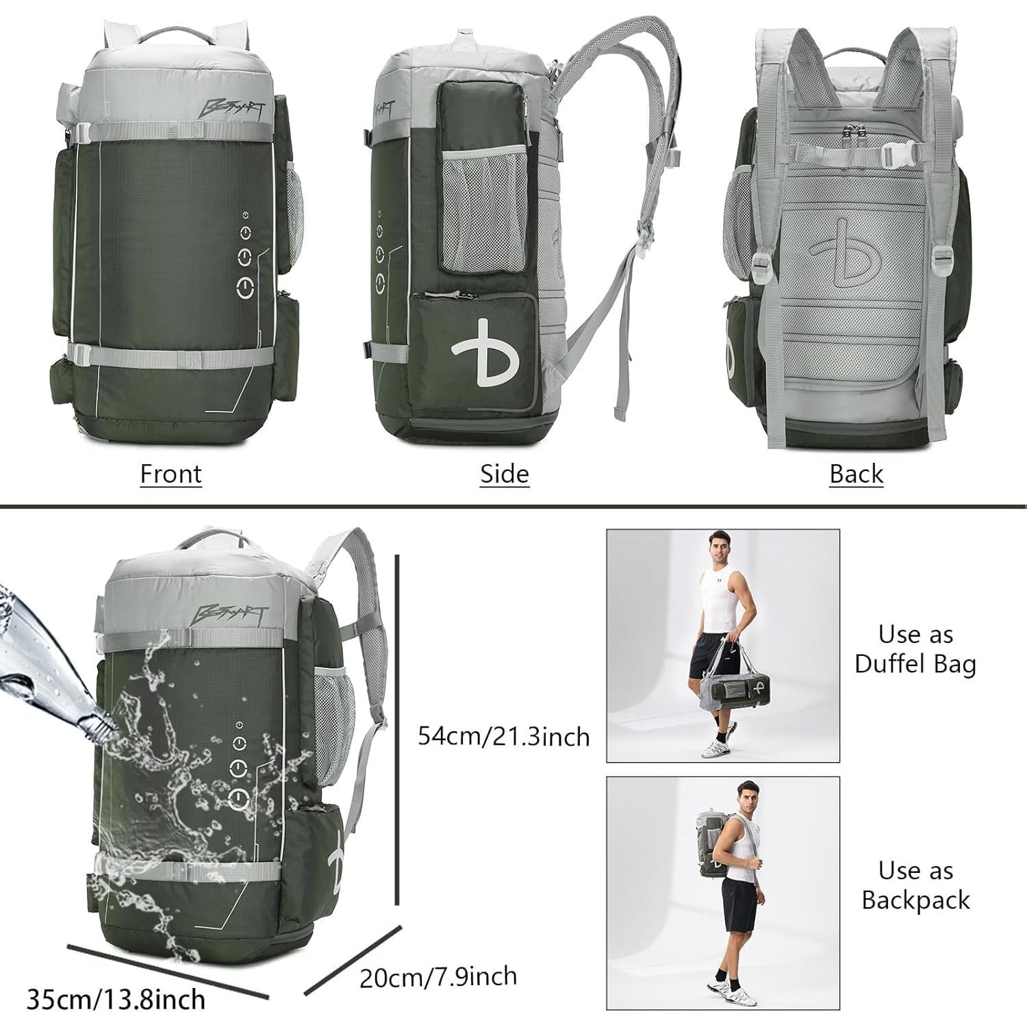 Mochila de Gimnasio BE SMART 40L Impermeable Verde Ejercito