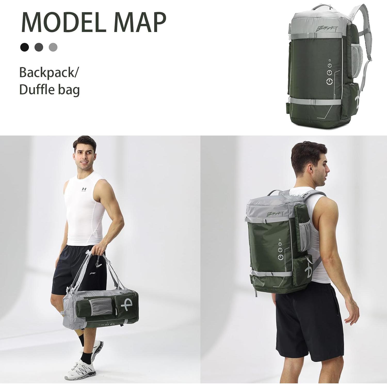 Mochila de Gimnasio BE SMART 40L Impermeable Verde Ejercito