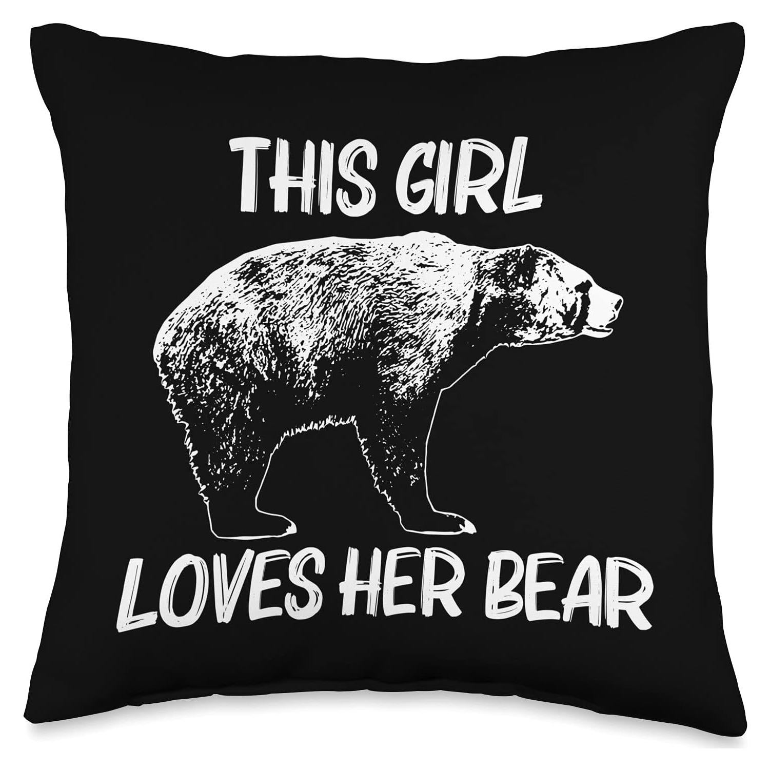 Cojín Divertido Oso Grizzly 40x40 cm para Camping