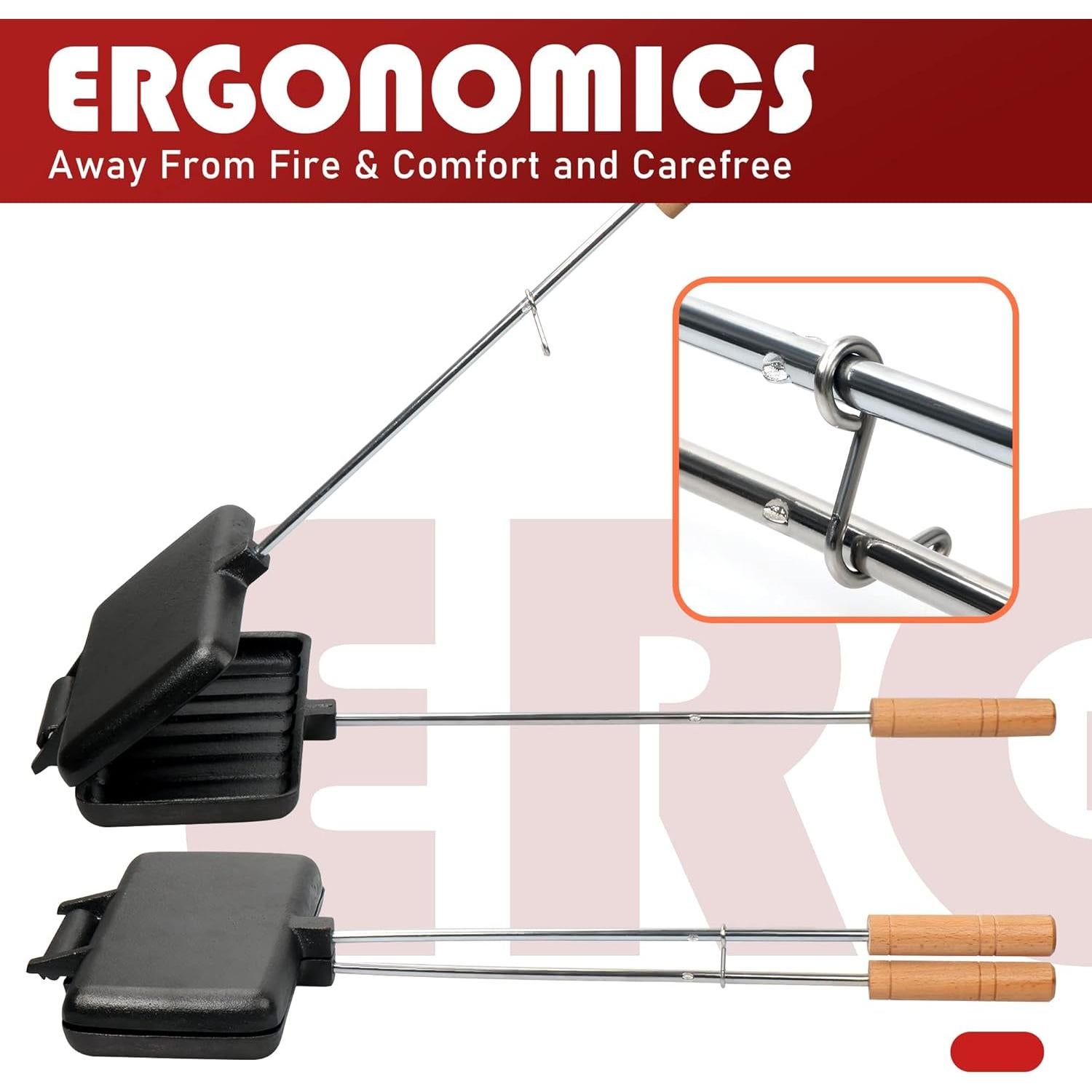 Hierro de Pastel Doble Alytree de Hierro Fundido 11x21cm