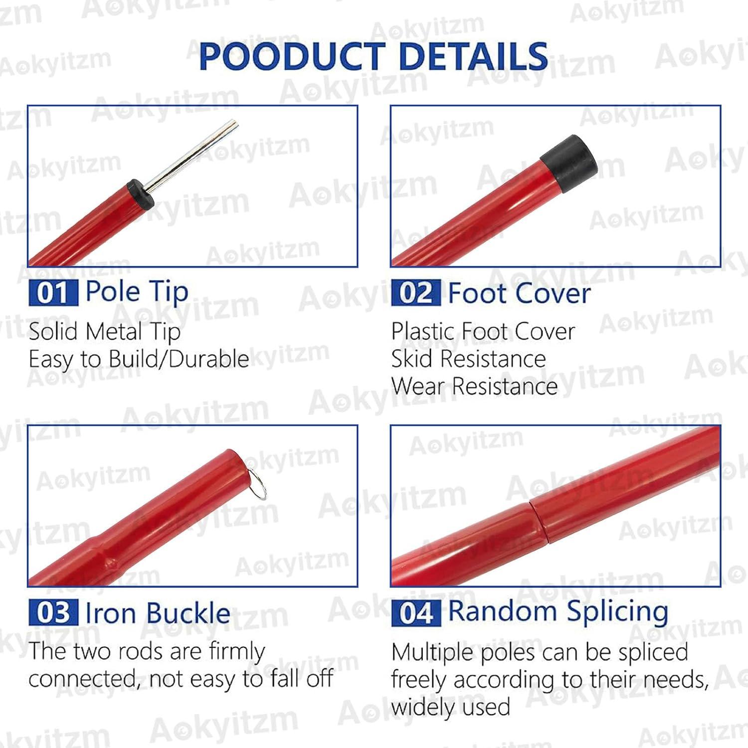 Postes de Tienda Portátiles Aokyitzm 190cm Rojo - 10 Piezas