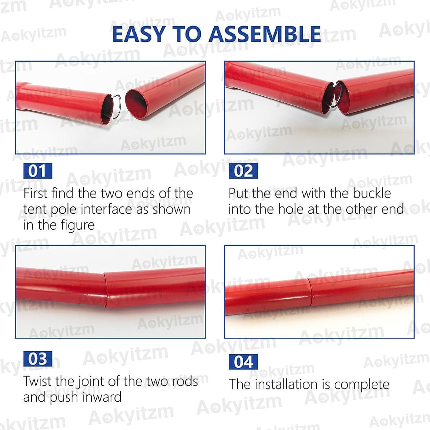 Postes de Tienda Portátiles Aokyitzm 190cm Rojo - 10 Piezas