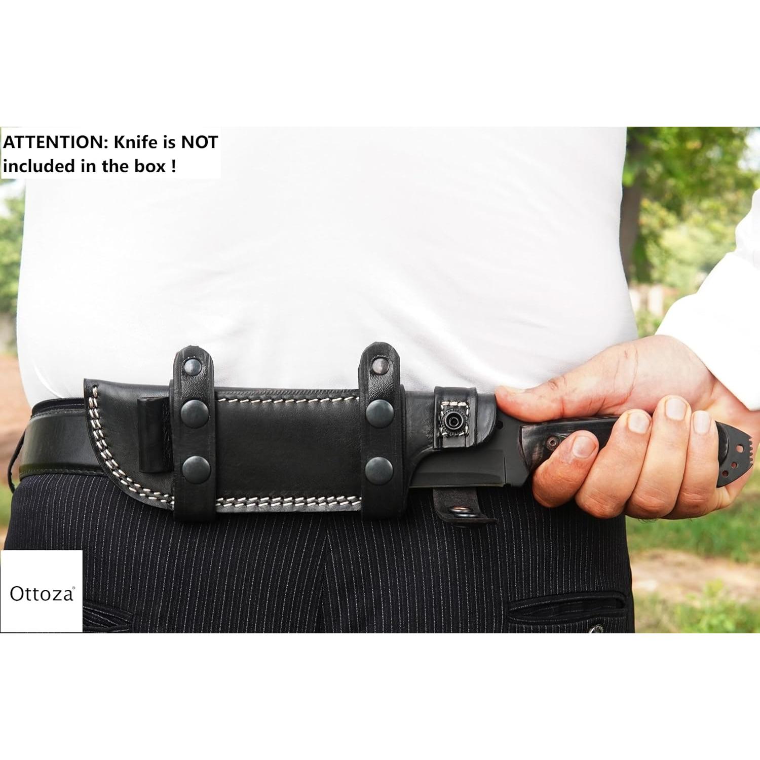 Funda de Cuchillo de Cuero Ottoza para Cinturón Mano Derecha 15.88 cm