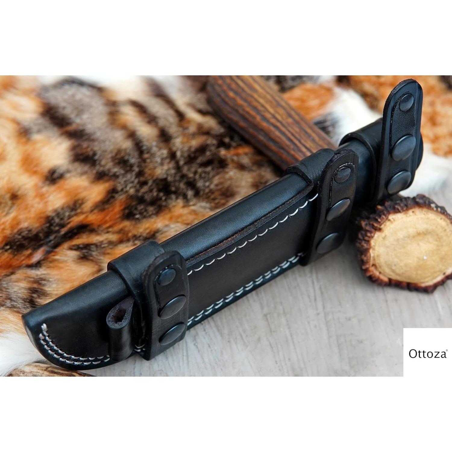 Funda de Cuchillo de Cuero Ottoza para Cinturón Mano Derecha 15.88 cm