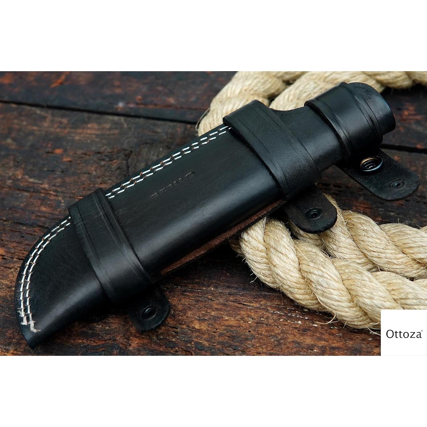 Funda de Cuchillo de Cuero Ottoza para Cinturón Mano Derecha 15.88 cm