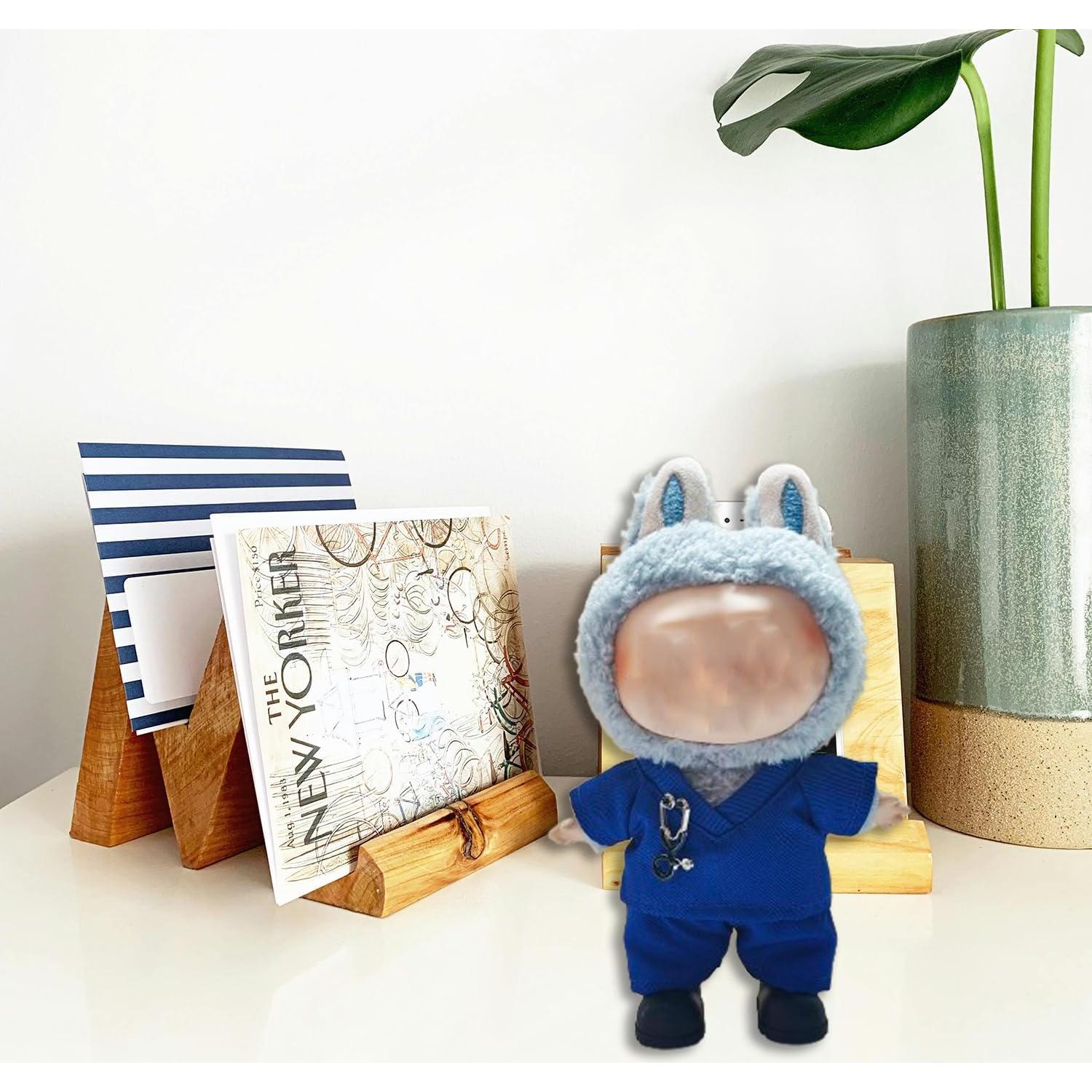 Conjunto Médico Hecho a Mano para Muñeca LBB 17cm - Scrubs Azul