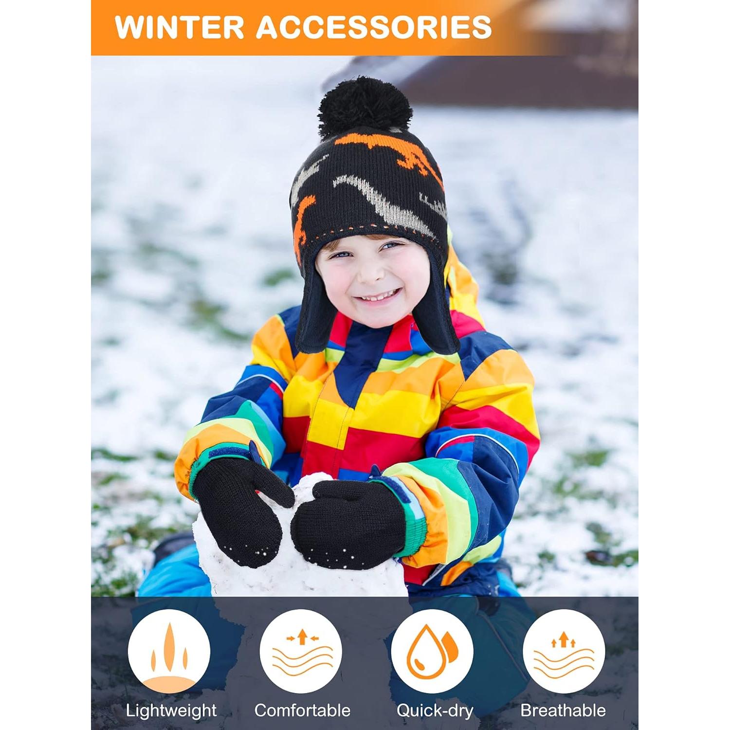 Conjunto Gorro y Guantes de Invierno Bebé Niña 1-2 Años