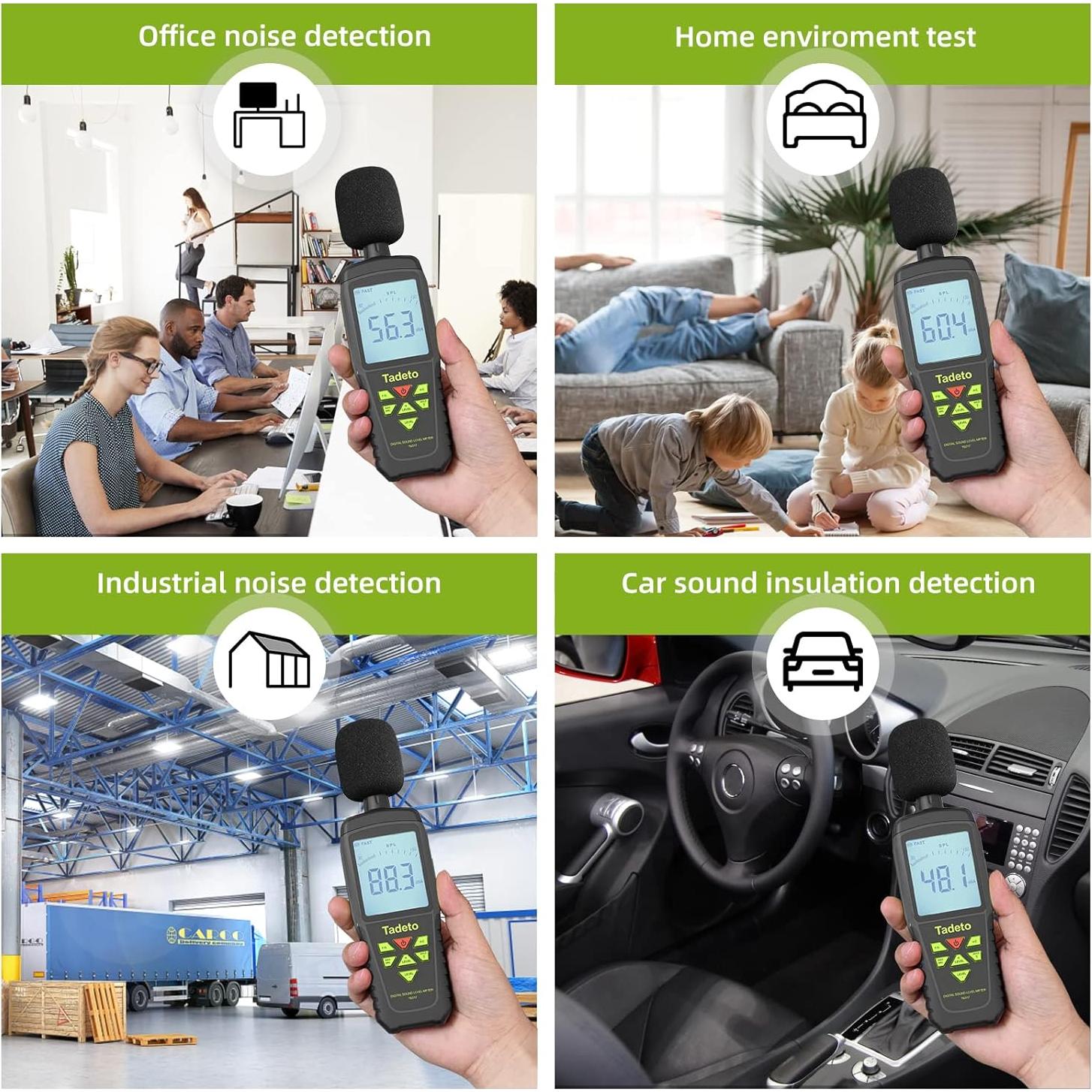 Medidor de Decibelios Digital Tadeto TE017 30-130dB LCD Retroiluminado