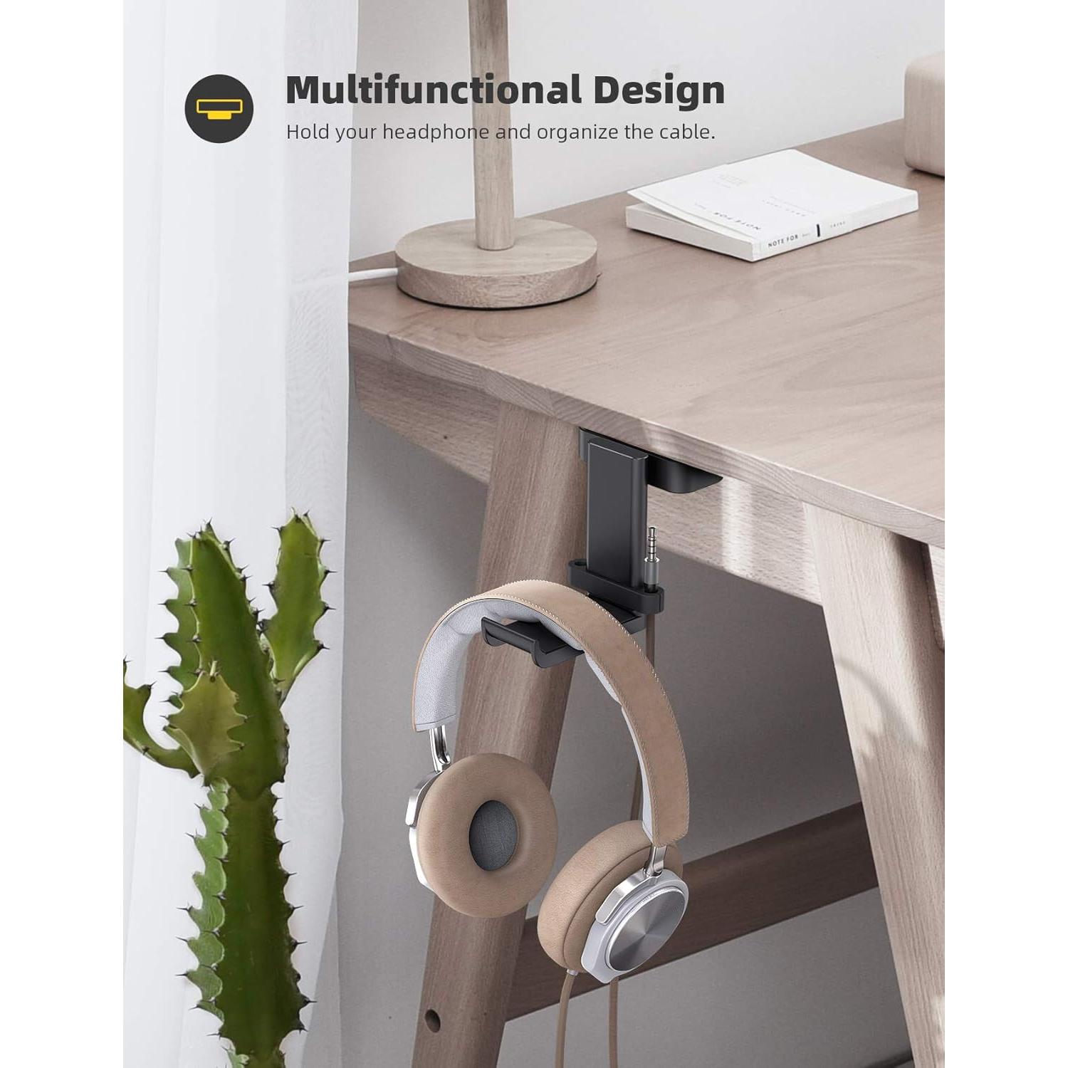 Soporte para Auriculares Lamicall DH01 Negro con Organizador