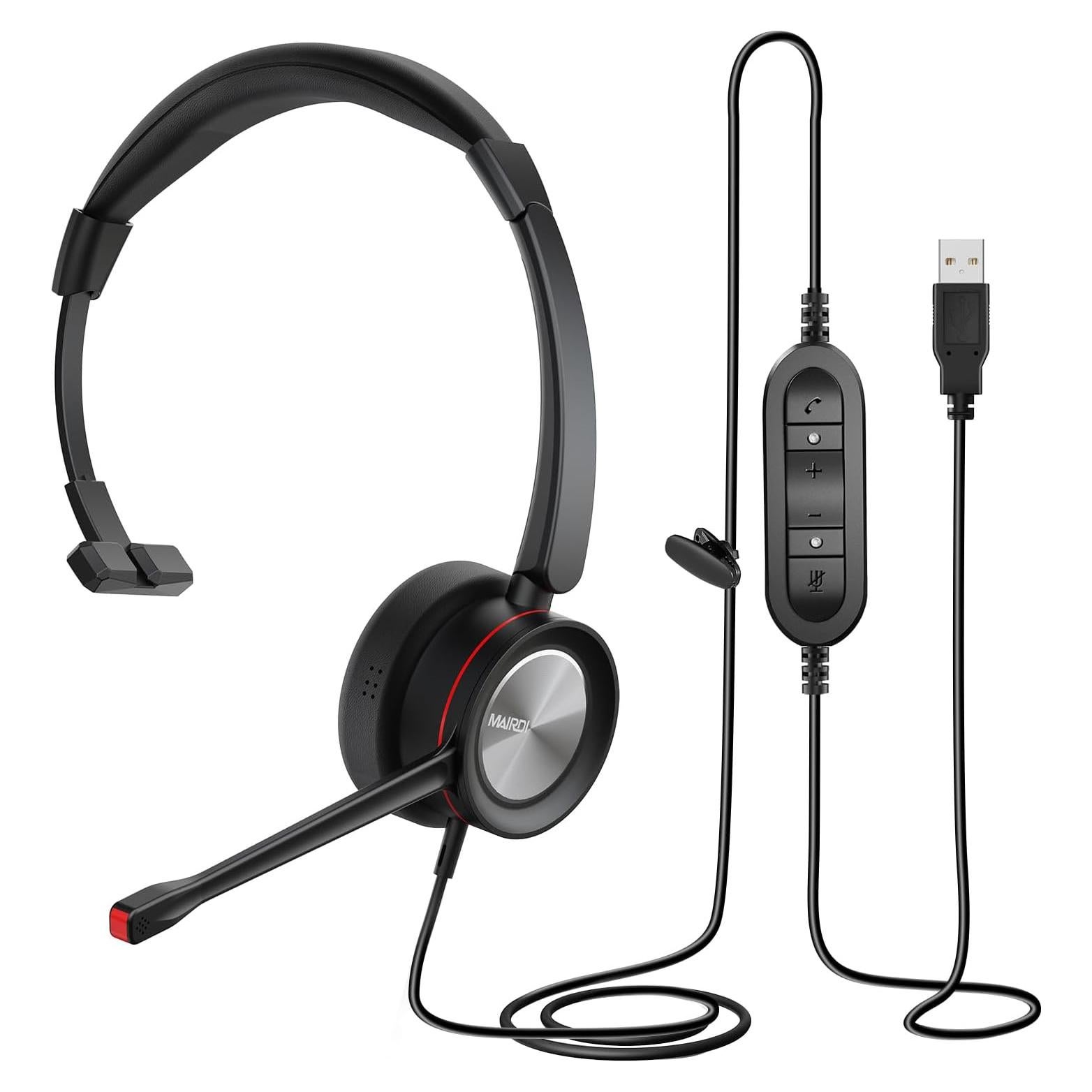 Auricular USB MAIRDI M890UC con Micrófono Cancelación de Ruido