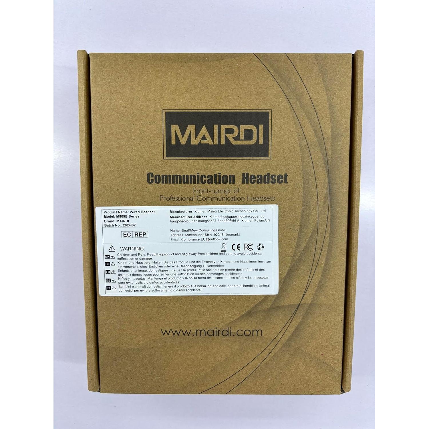 Auricular USB MAIRDI M890UC con Micrófono Cancelación de Ruido