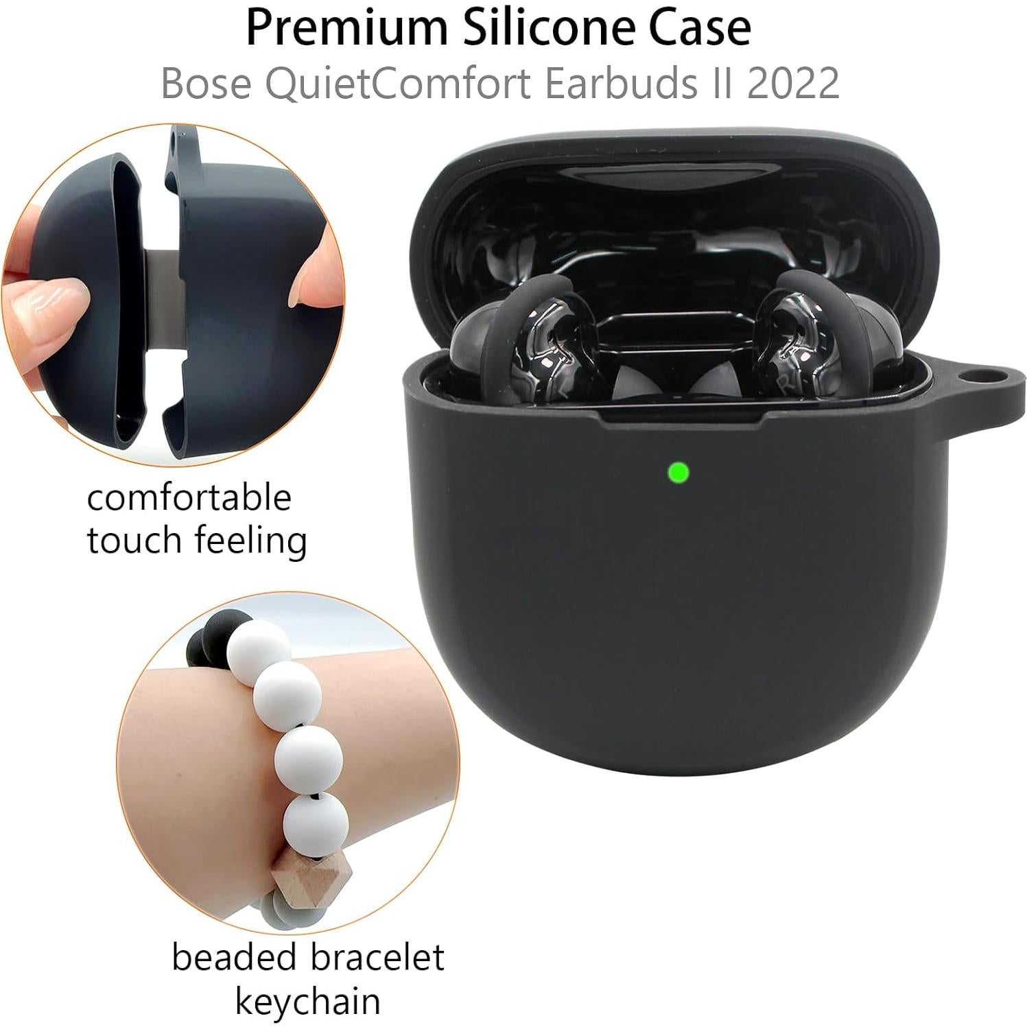 Funda de Silicona para QuietComfort Earbuds II Bose - Negro