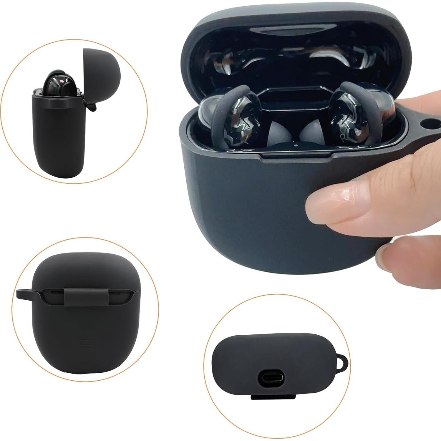 Funda de Silicona para QuietComfort Earbuds II Bose - Negro