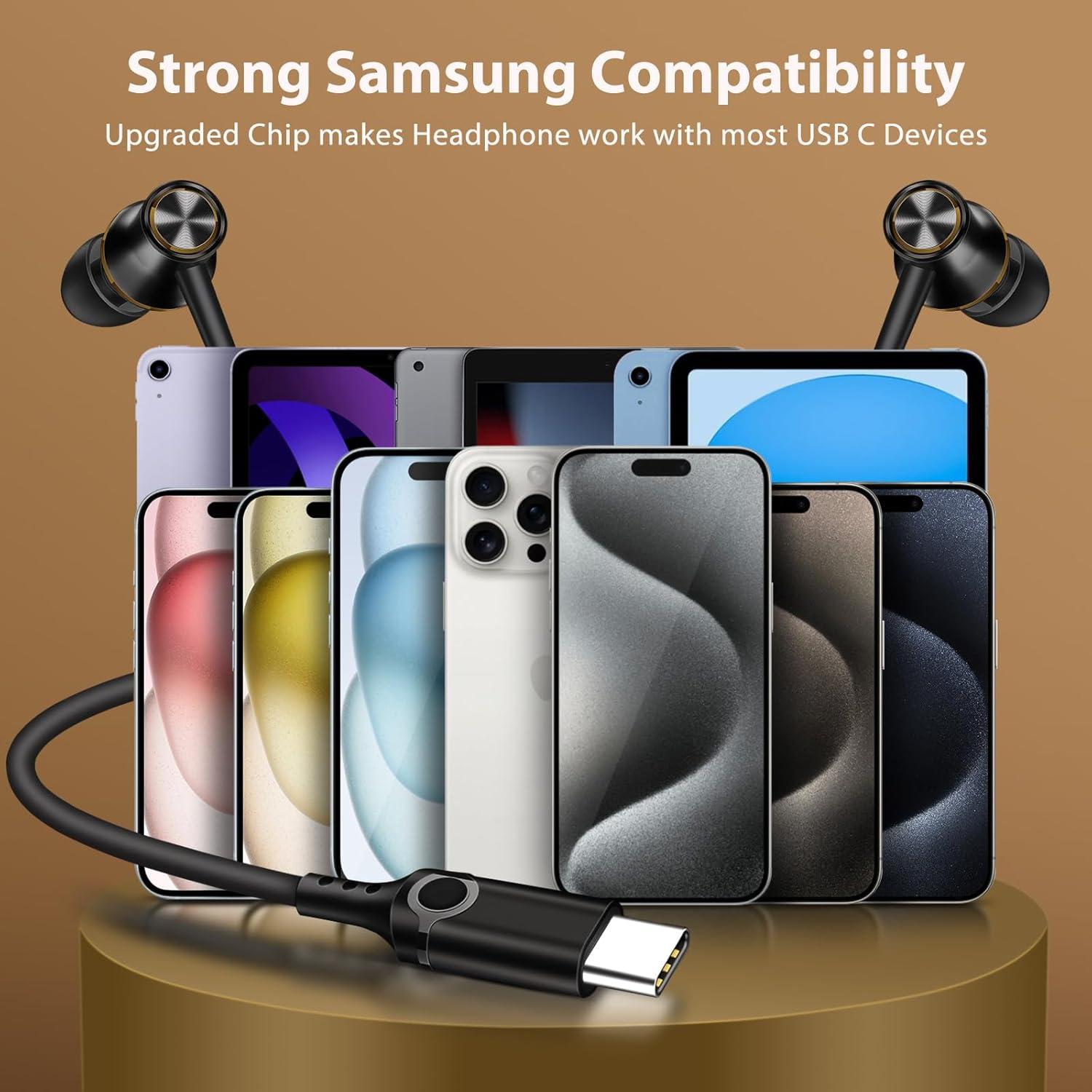 Auriculares USB C Jiunai con Micrófono y Control de Volumen